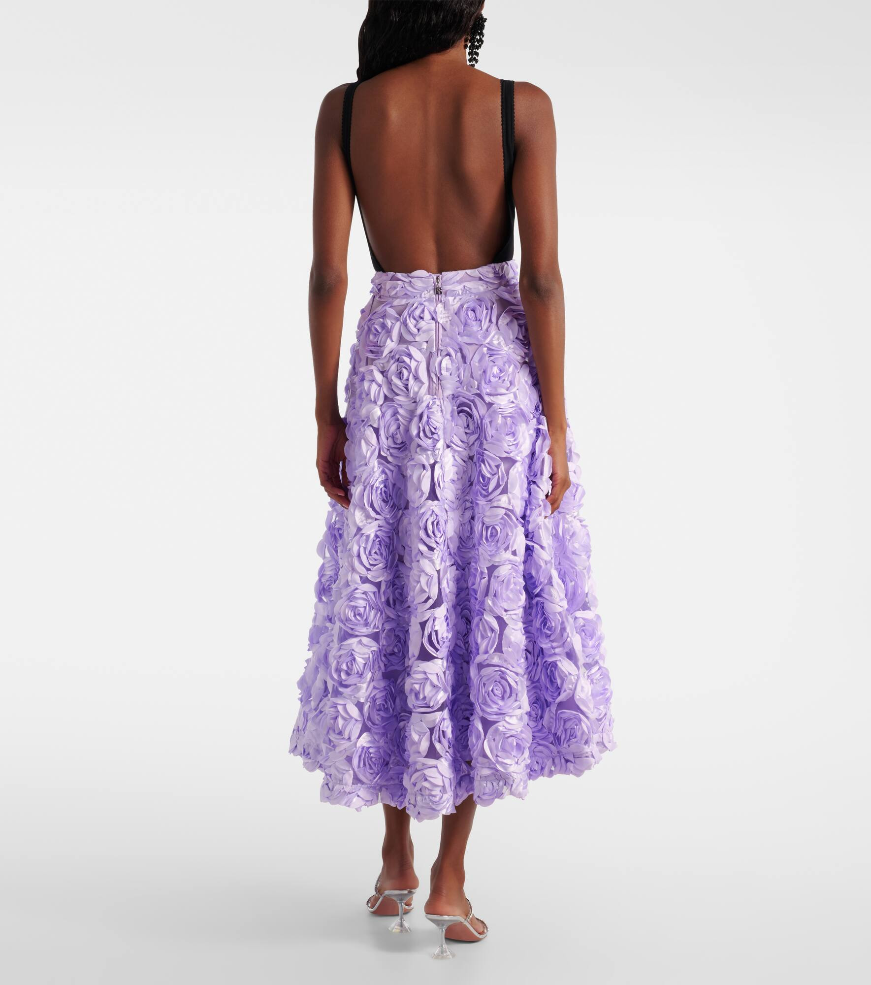 Floral-appliqué maxi skirt - 3