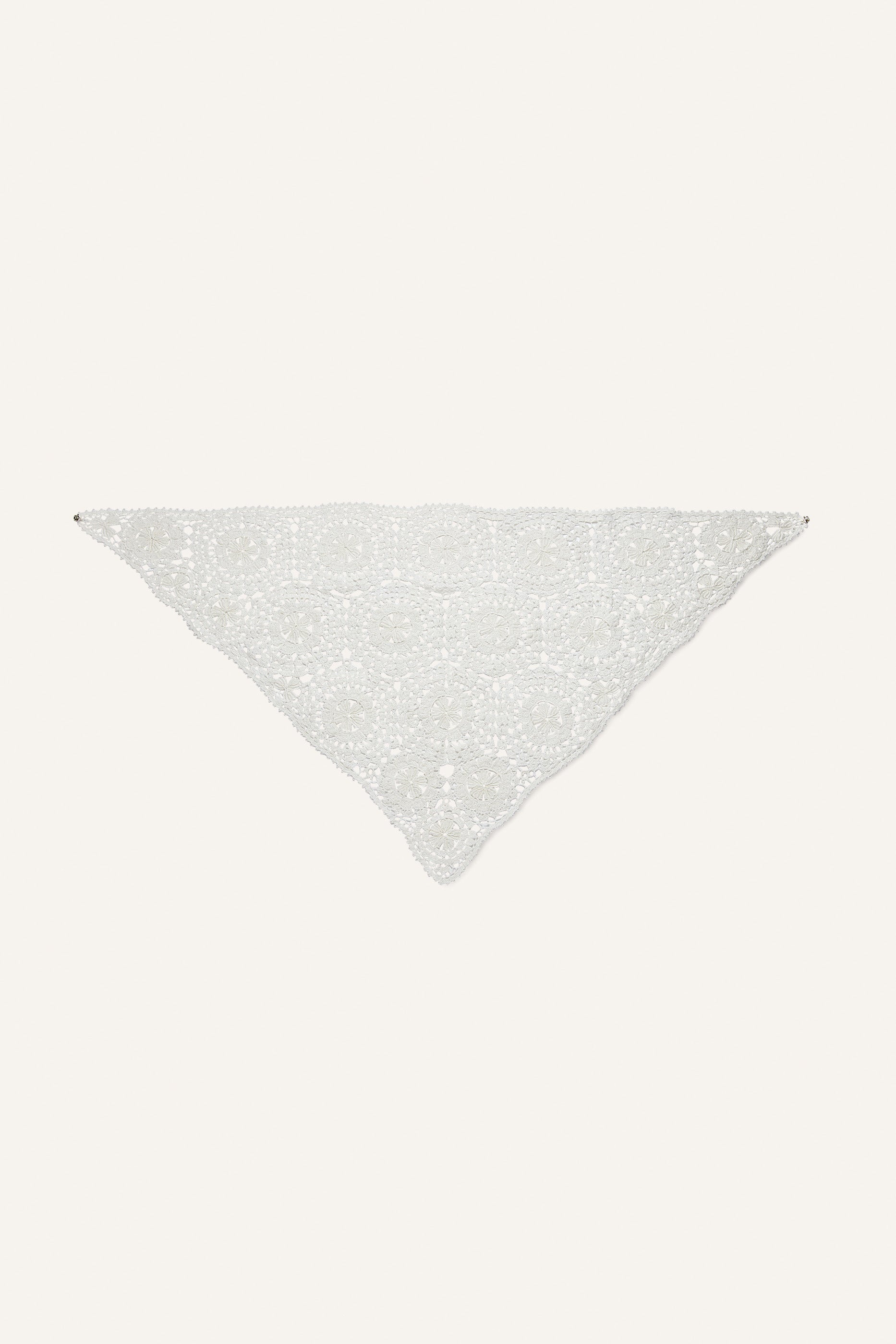 Crochet scarf in cream - 2