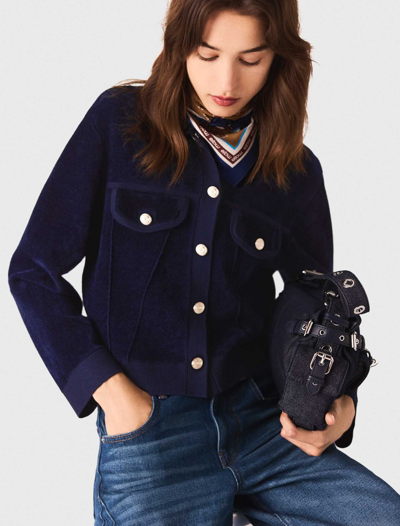Cropped velvet jacket 6