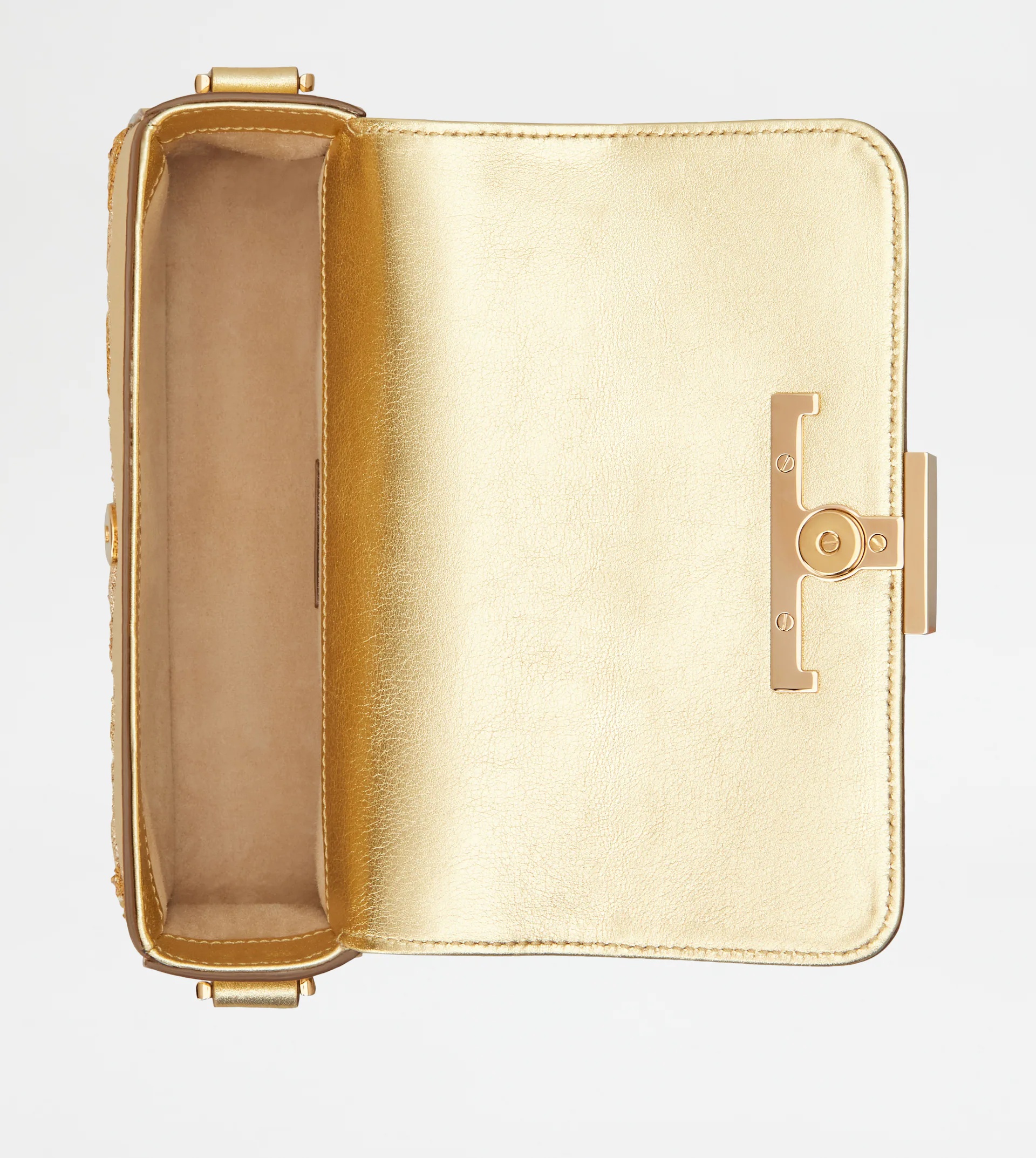 T TIMELESS CROSSBODY BAG IN LEATHER MINI - GOLD - 3