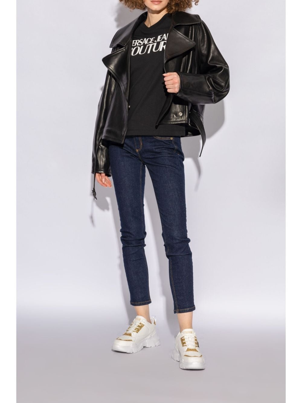 logo-patch glitter-detailing sneakers - 3