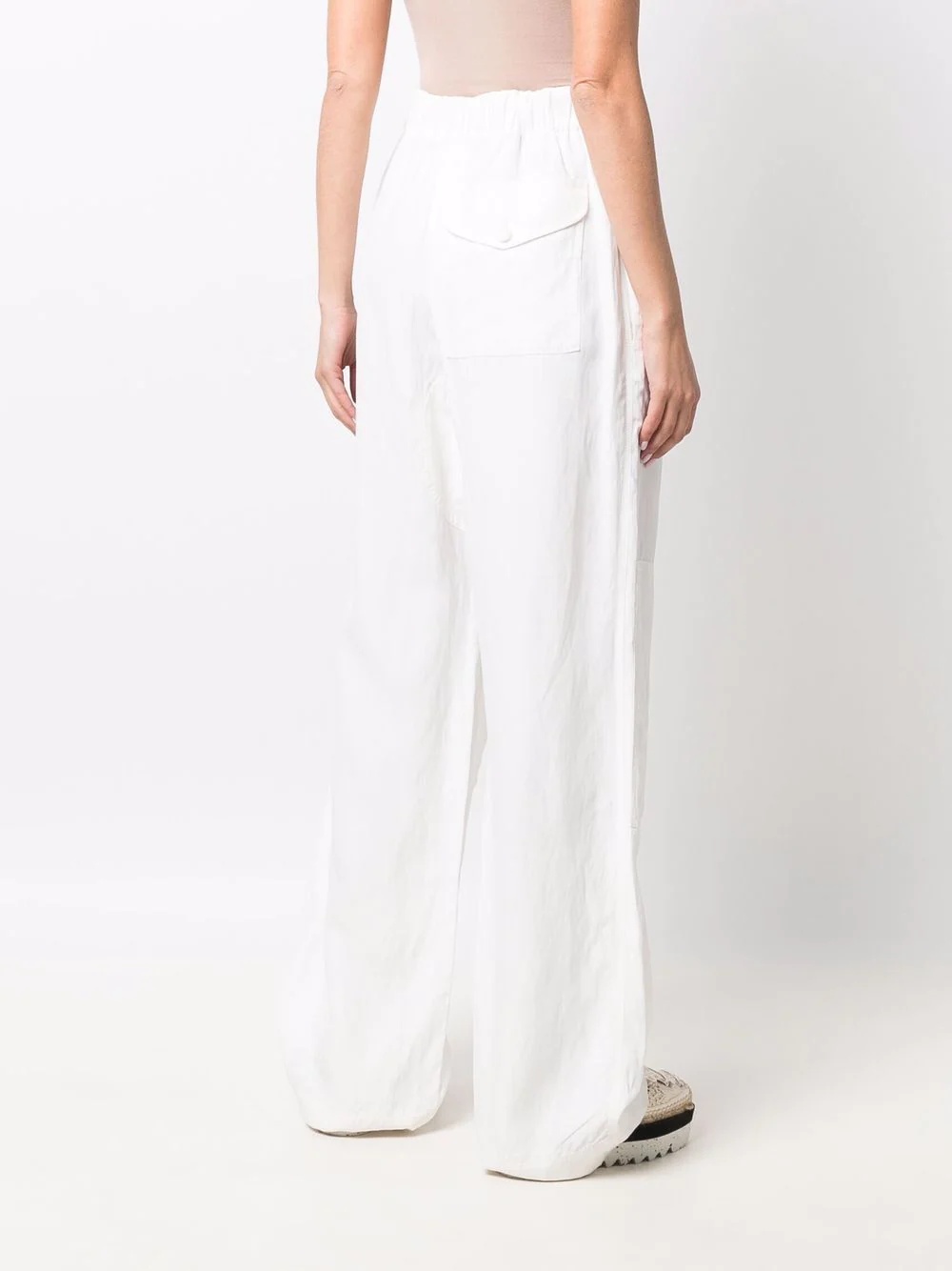 flap pockets straight-leg trousers - 4