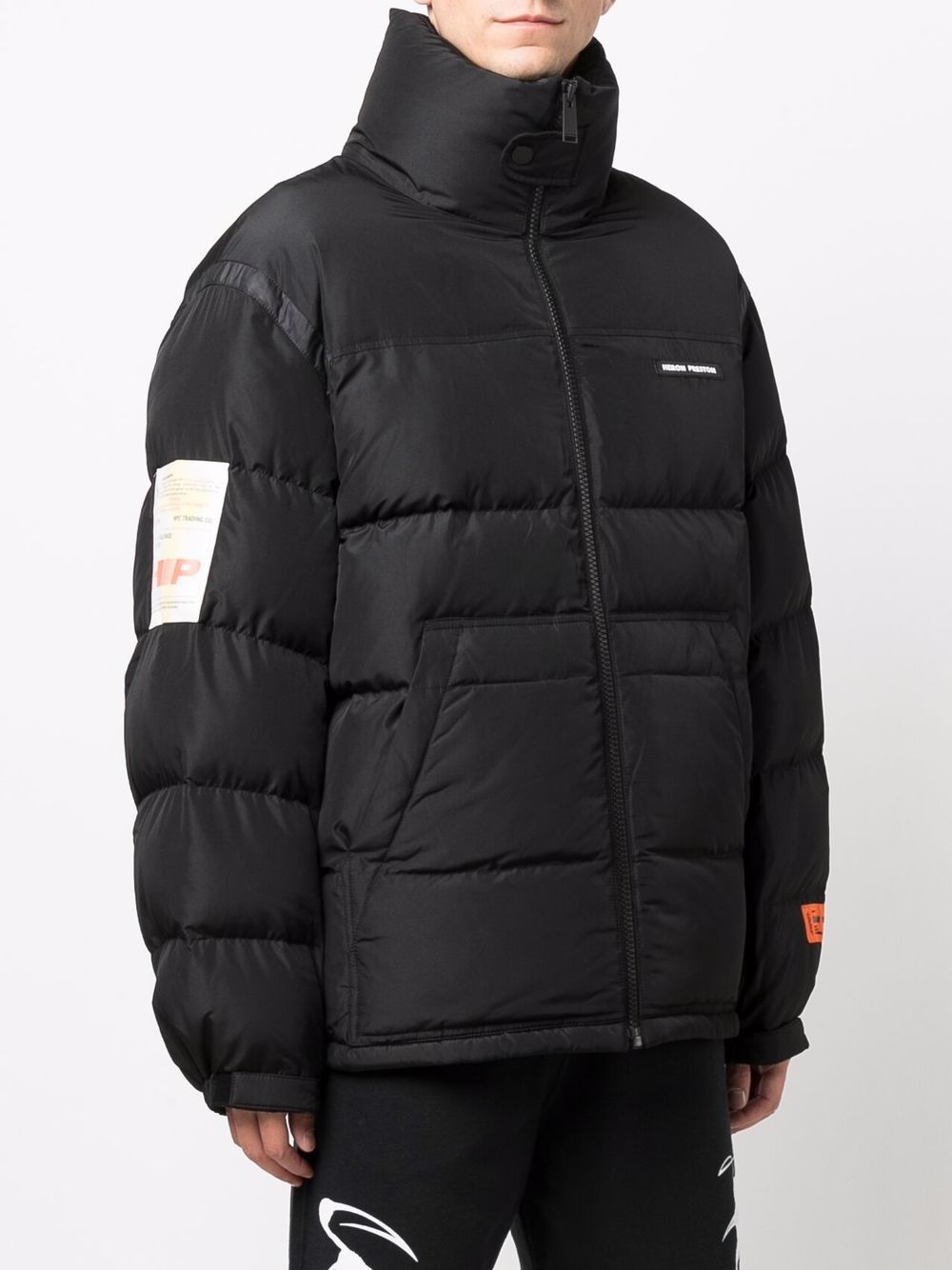 logo patch puffer jacket - 3