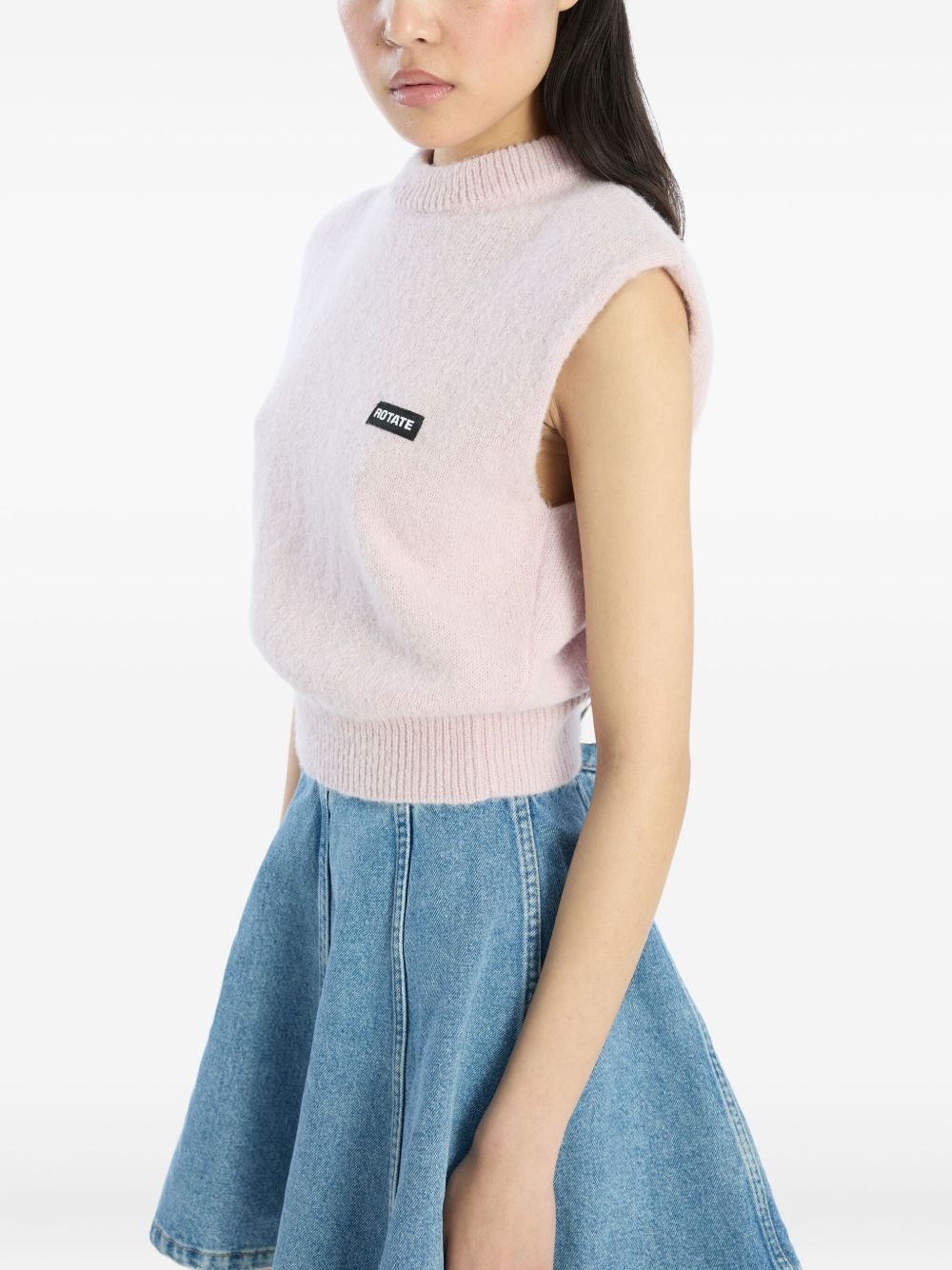 padded-shoulder knit vest - 4