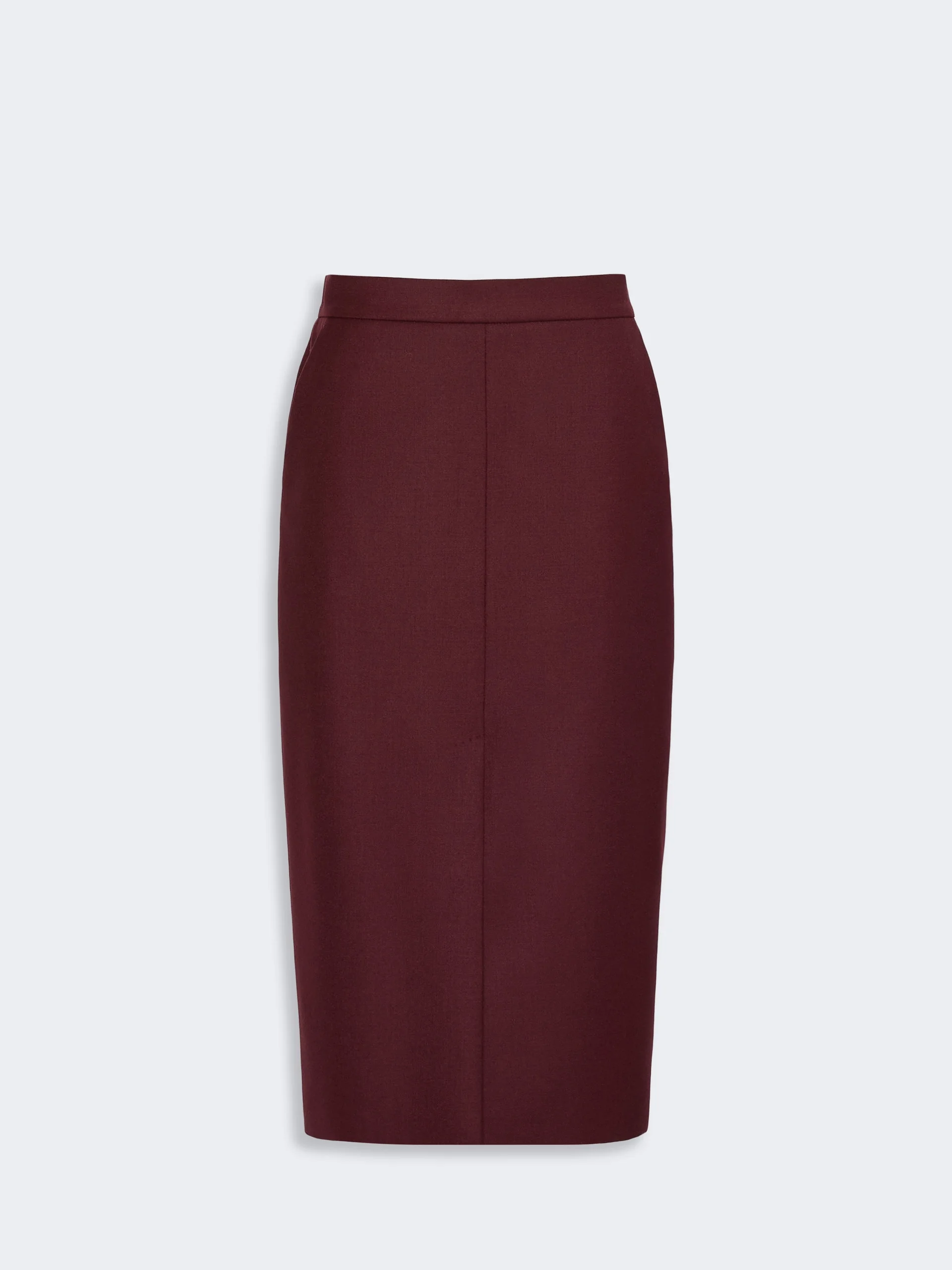 CECINA Wool flannel midi skirt - WINE-COLOURED - 1
