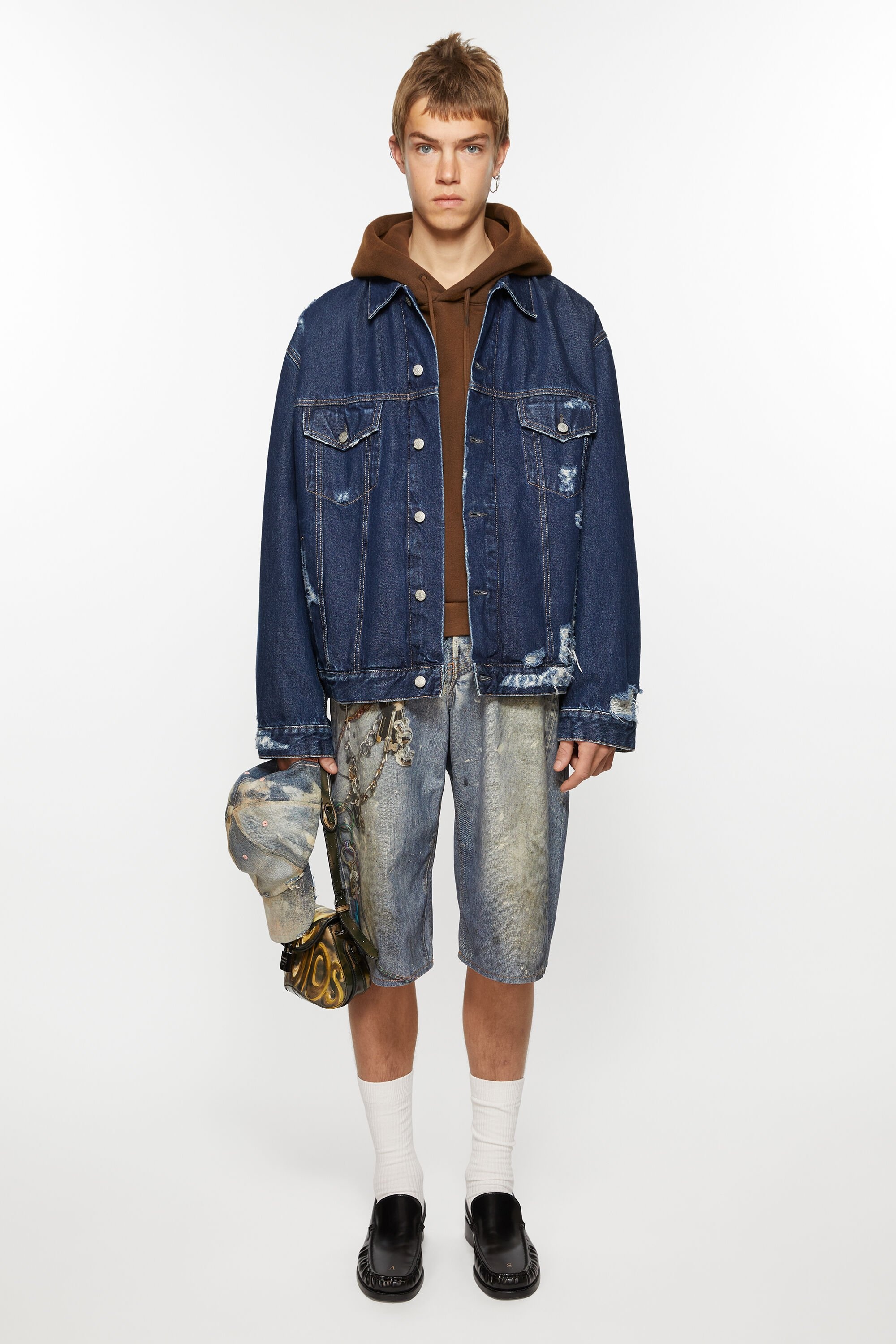 Distressed denim jacket - Relaxed fit - Mid blue - 2