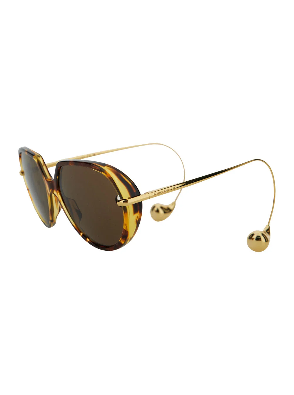 Bottega Veneta Women Brown Squared Sunglasses With Drop Shaped Tips In Acetate Woman - 1