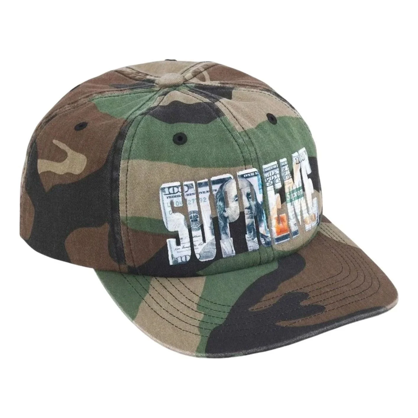 Supreme SS26 Embroidered Money Logo 6-Panel 'Woodland Camo' SUP-SS26-1003-WODLNDCAMO - 1