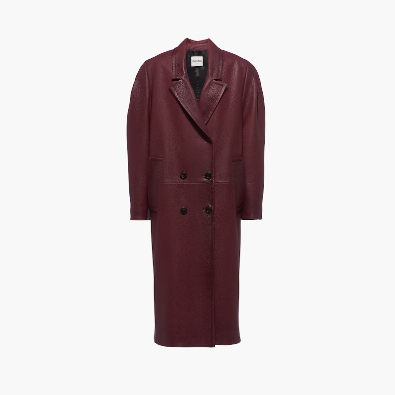 Oversized double-breasted nappa leather coat - 2