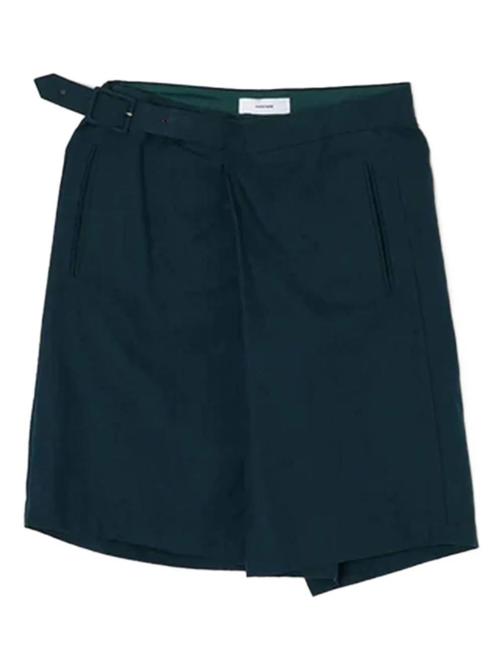 belted asymmetrical shorts - 1