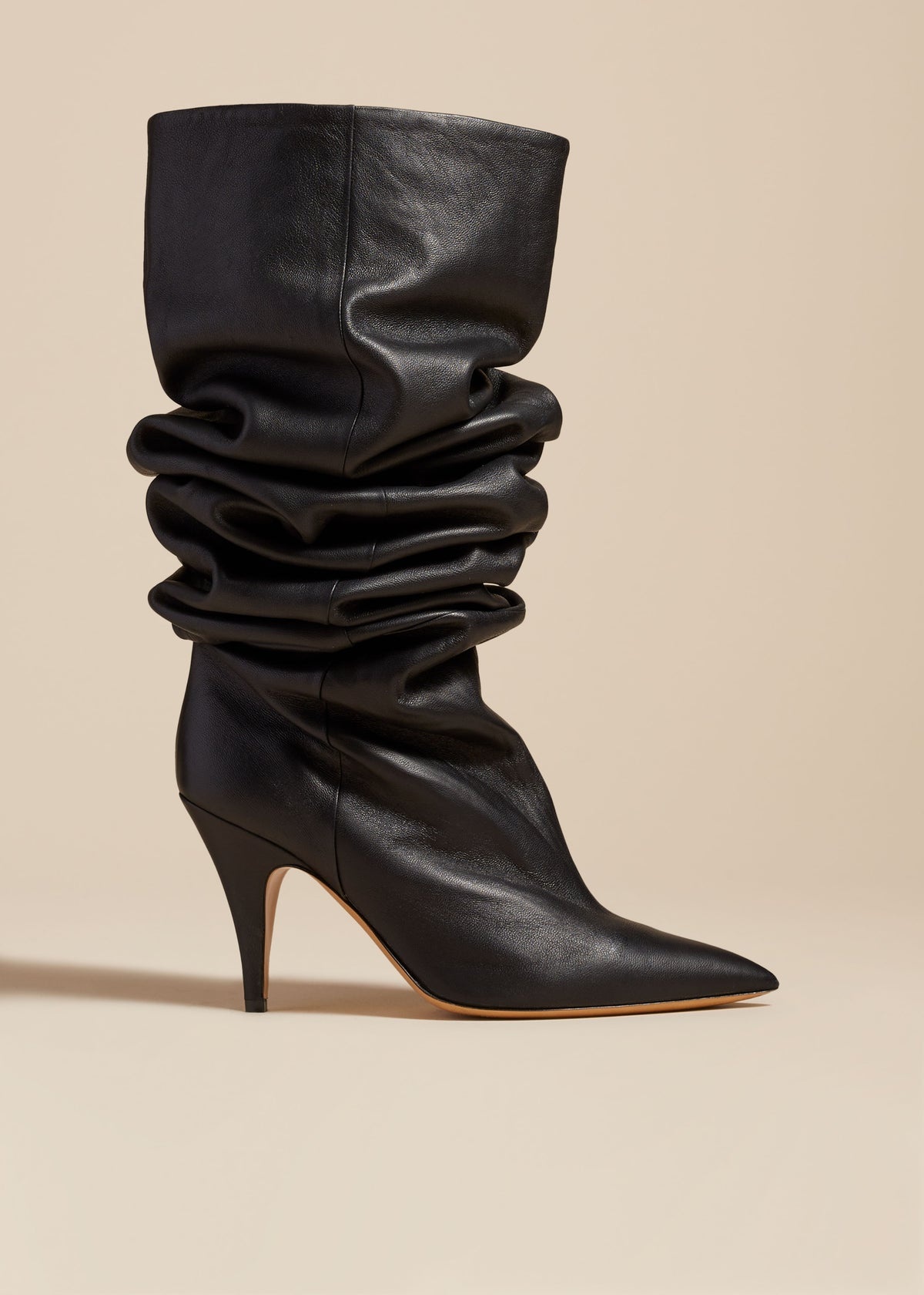 The River Knee-High Boot in Black Leather - 1