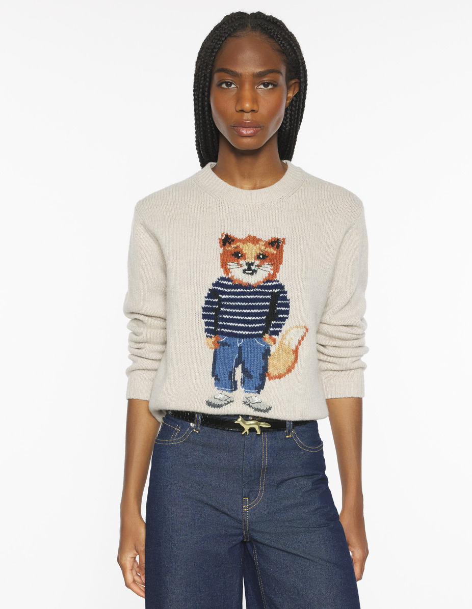 DRESSED FOX INTARSIA WOOL JUMPER - 3