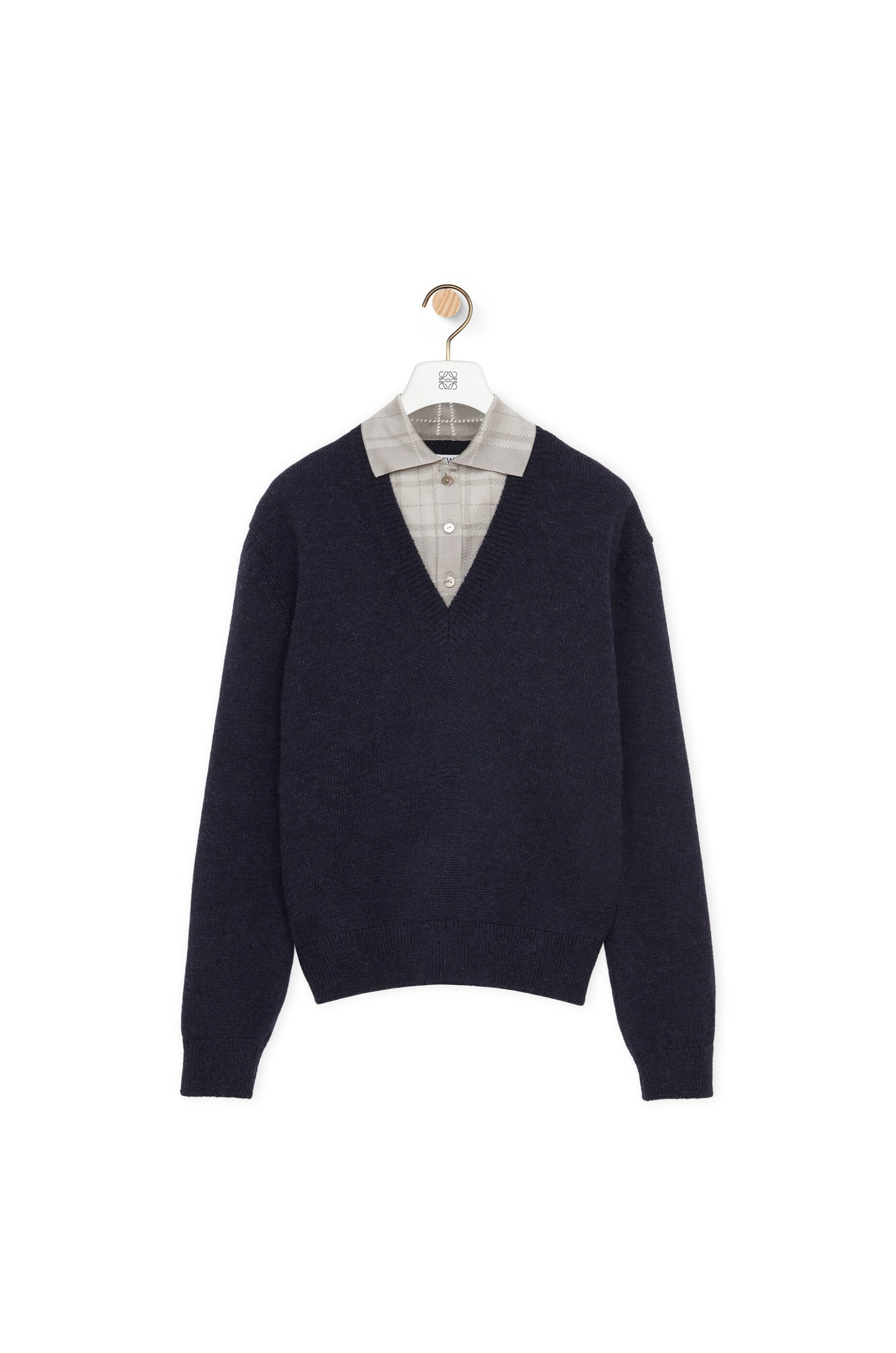 Trompe l'oeil sweater in wool and silk - 1