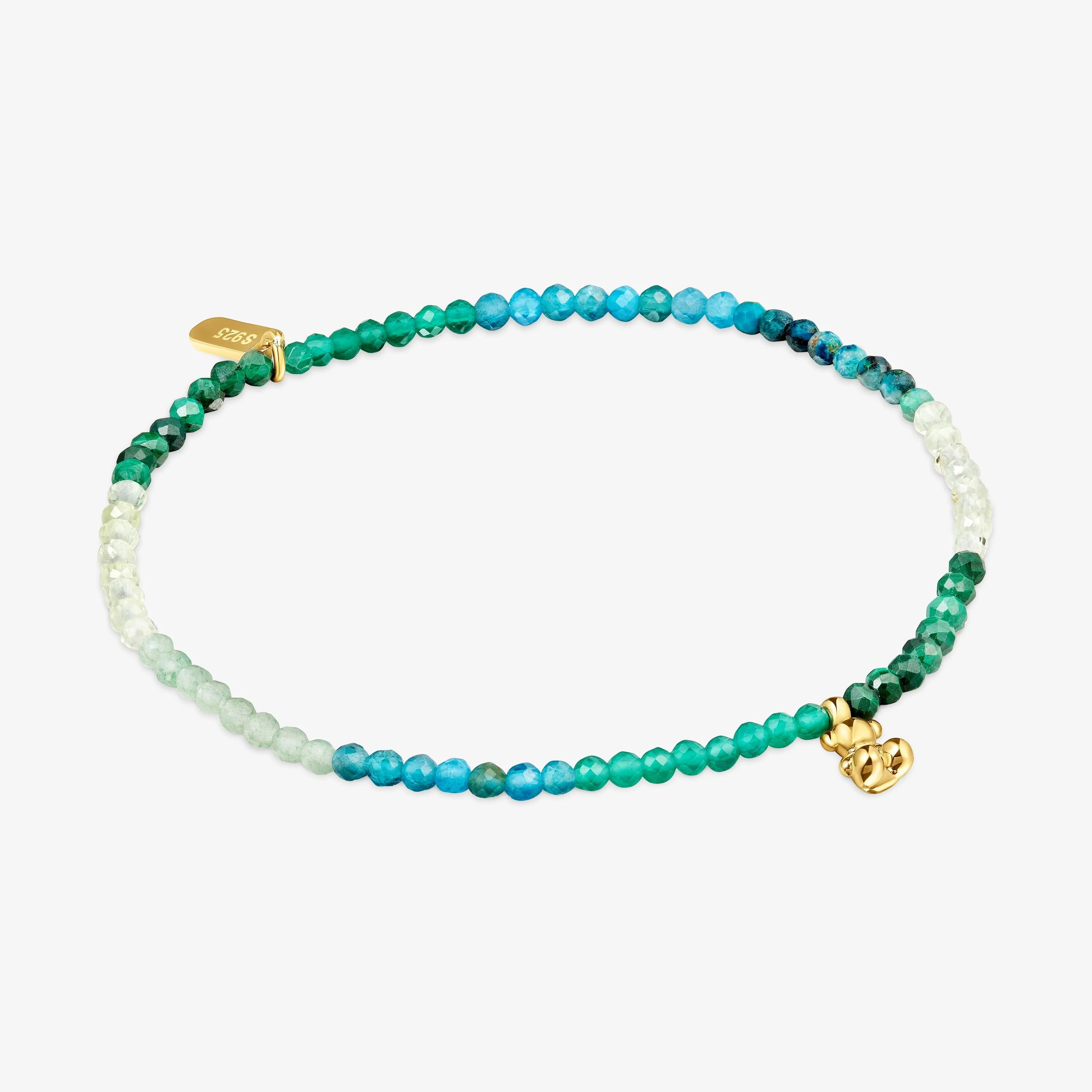 18K gold vermeil elastic Bracelet with green gemstones TOUS Bold Bear - 1