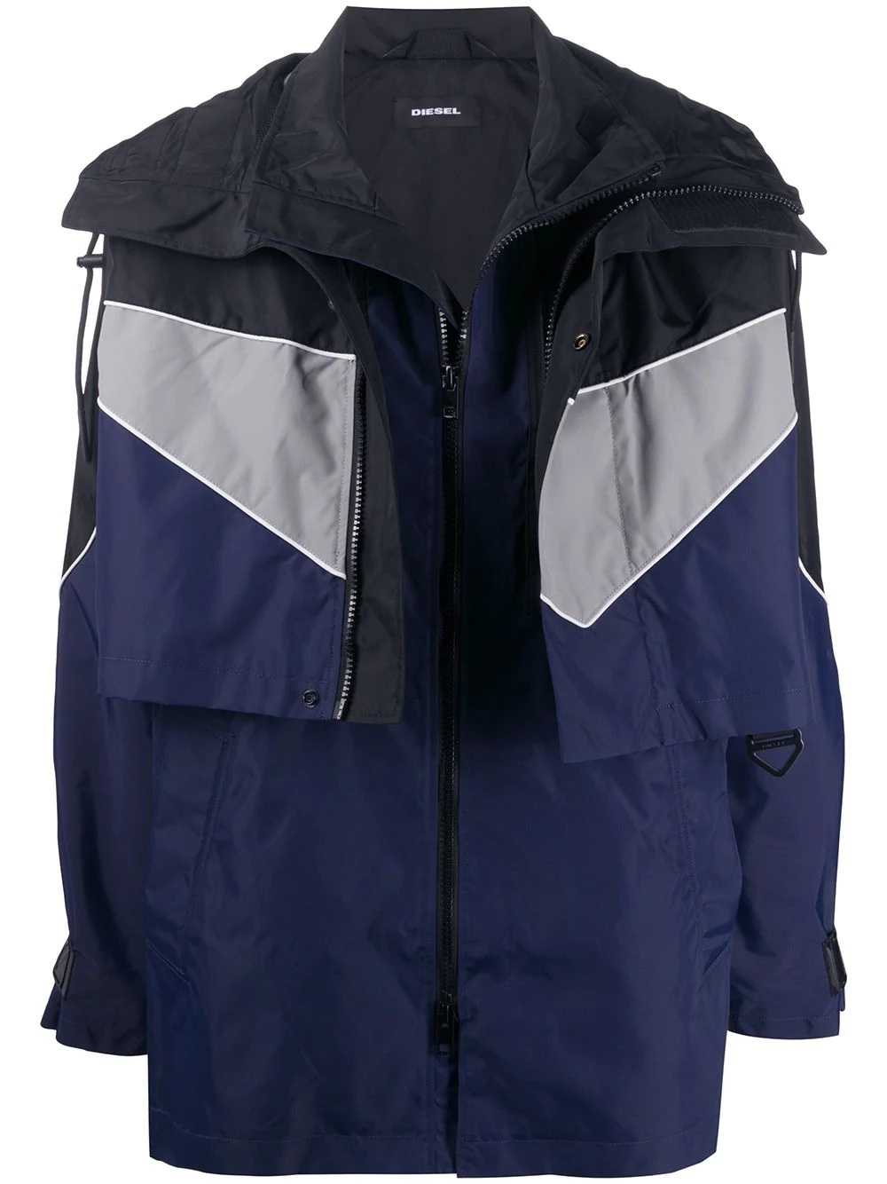 convertible hooded windbreaker jacket - 1