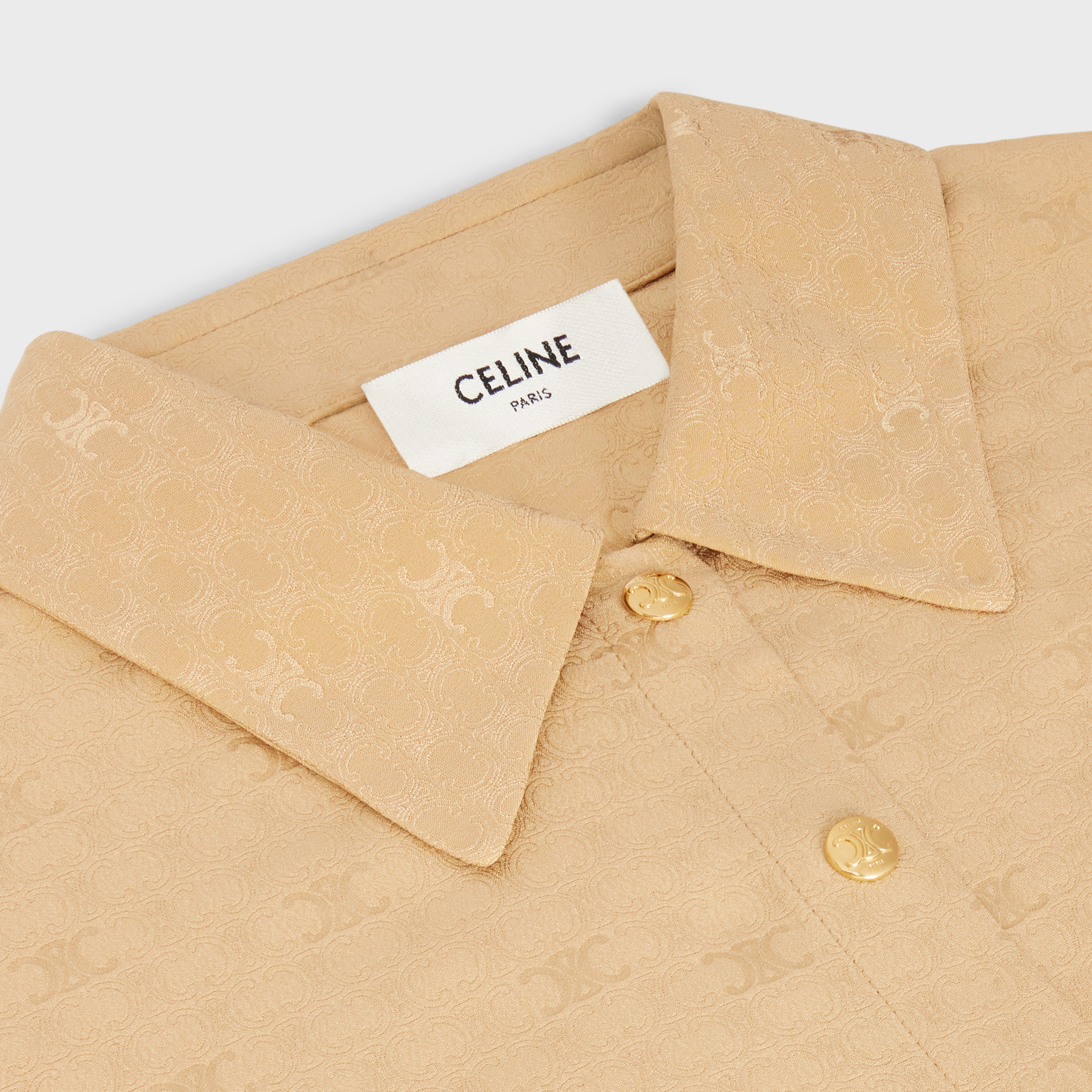 SHIRT COLLAR BLOUSE IN SHINY MATTE SILK - 3
