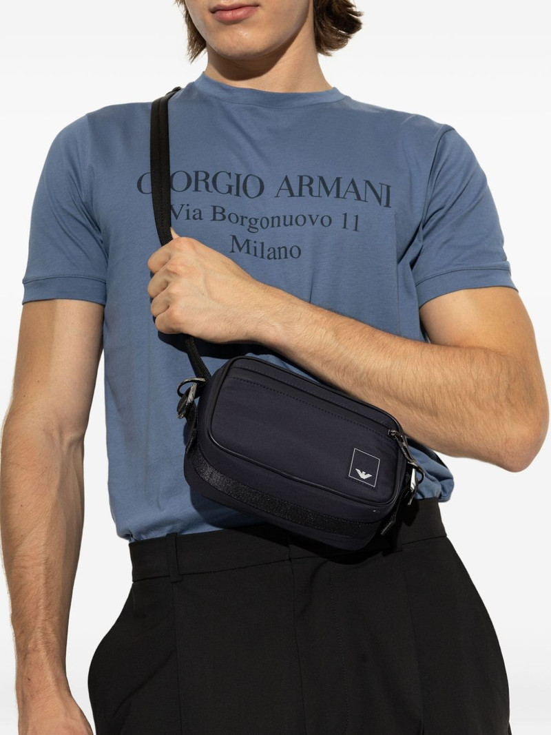 EMPORIO ARMANI logo-patch front-zip backpack outlook
