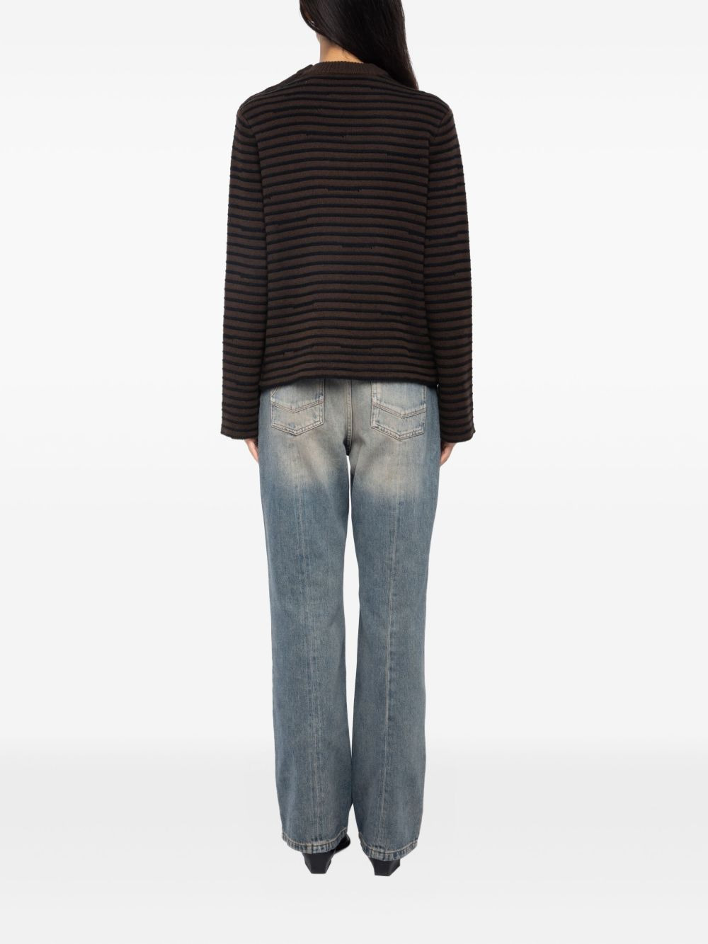 striped button-detailed sweater - 3
