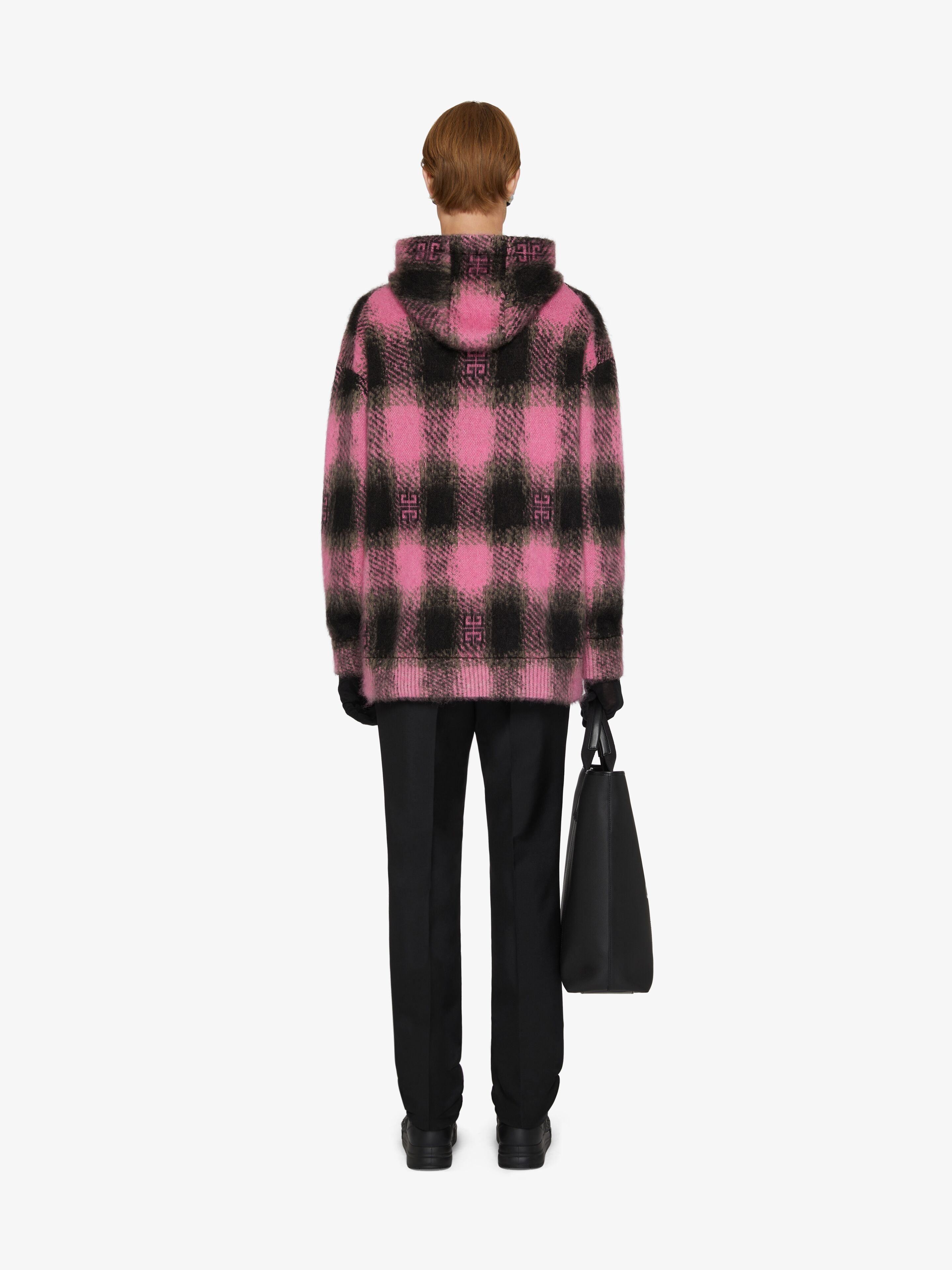 HOODIE IN 4G PLAID MOHAIR - 4