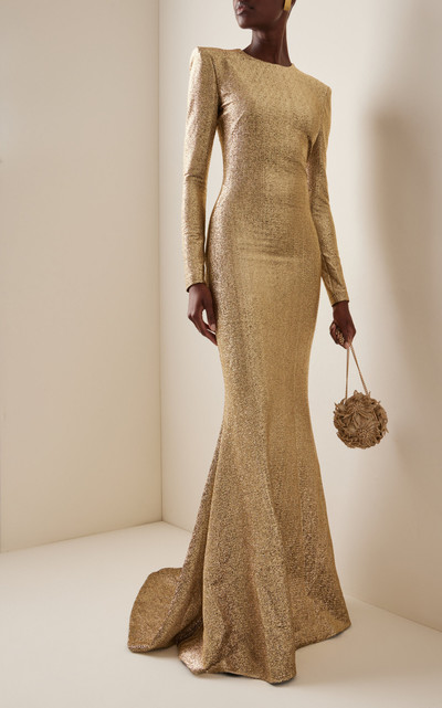 Oscar de la Renta Lamé Gown gold outlook