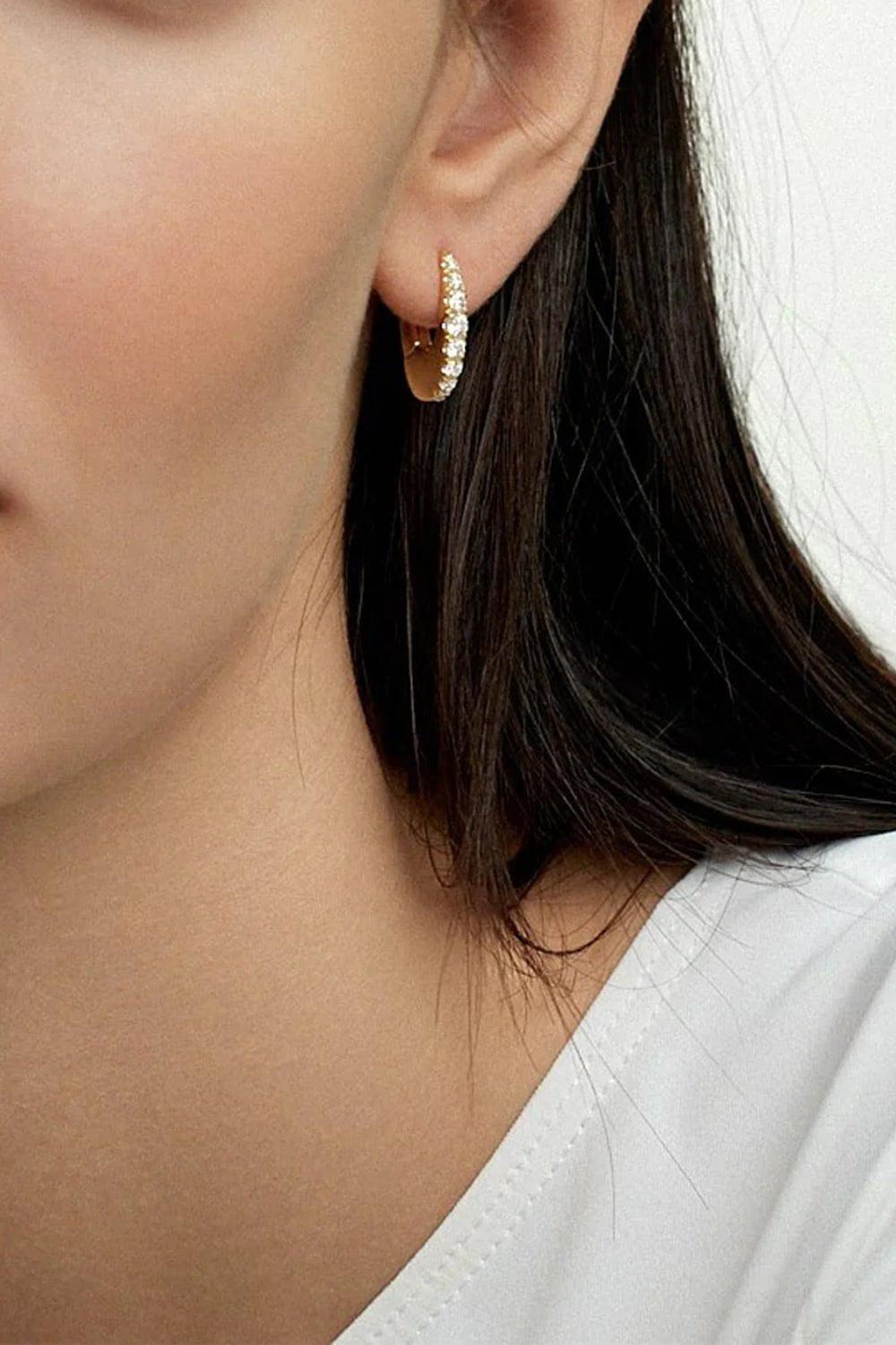 Small Lulu Diamond Hoop Earrings - 2