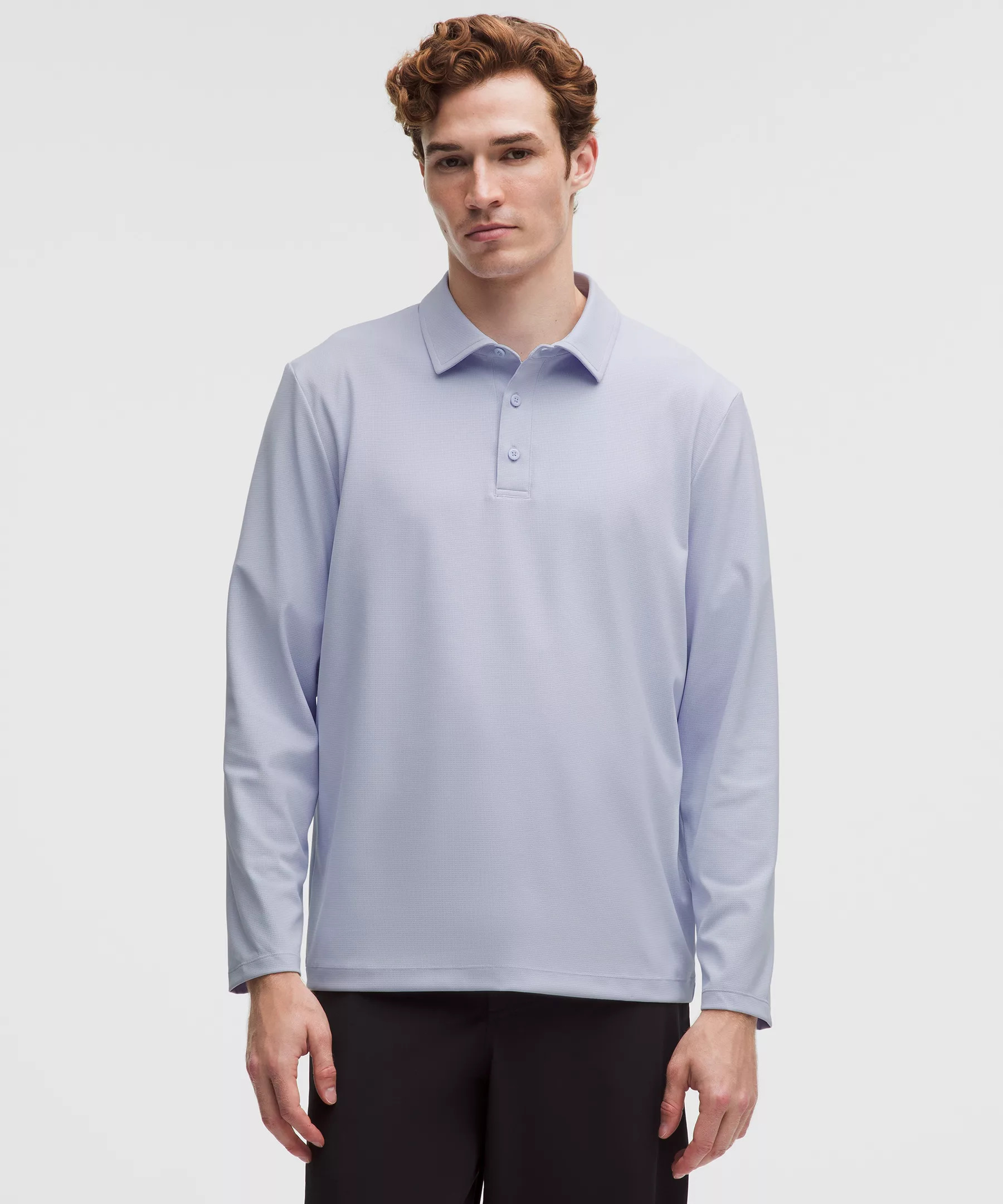 Relaxed-Fit Long-Sleeve Golf Polo Shirt - 1