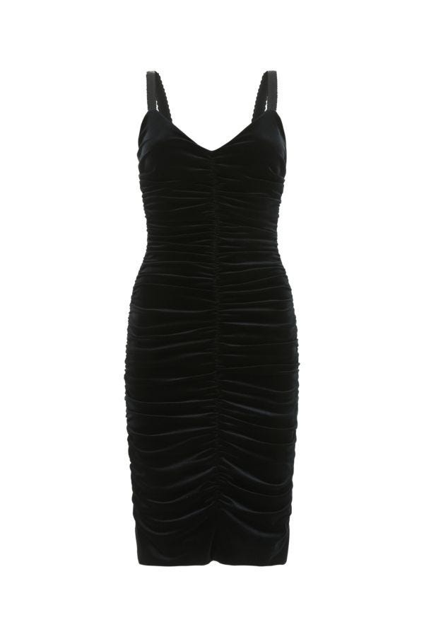 Dolce & Gabbana Woman Black Velvet Mini Dress - 1