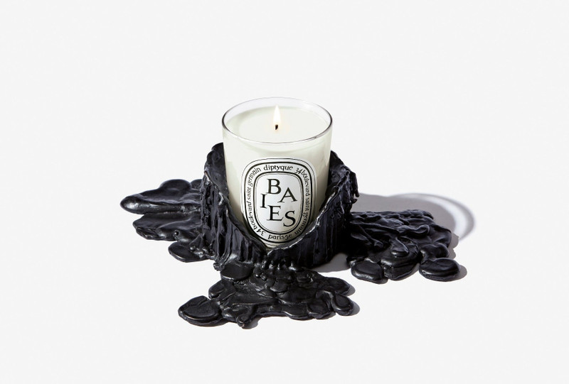 Medium black bronze candle holder - For classic candles 1