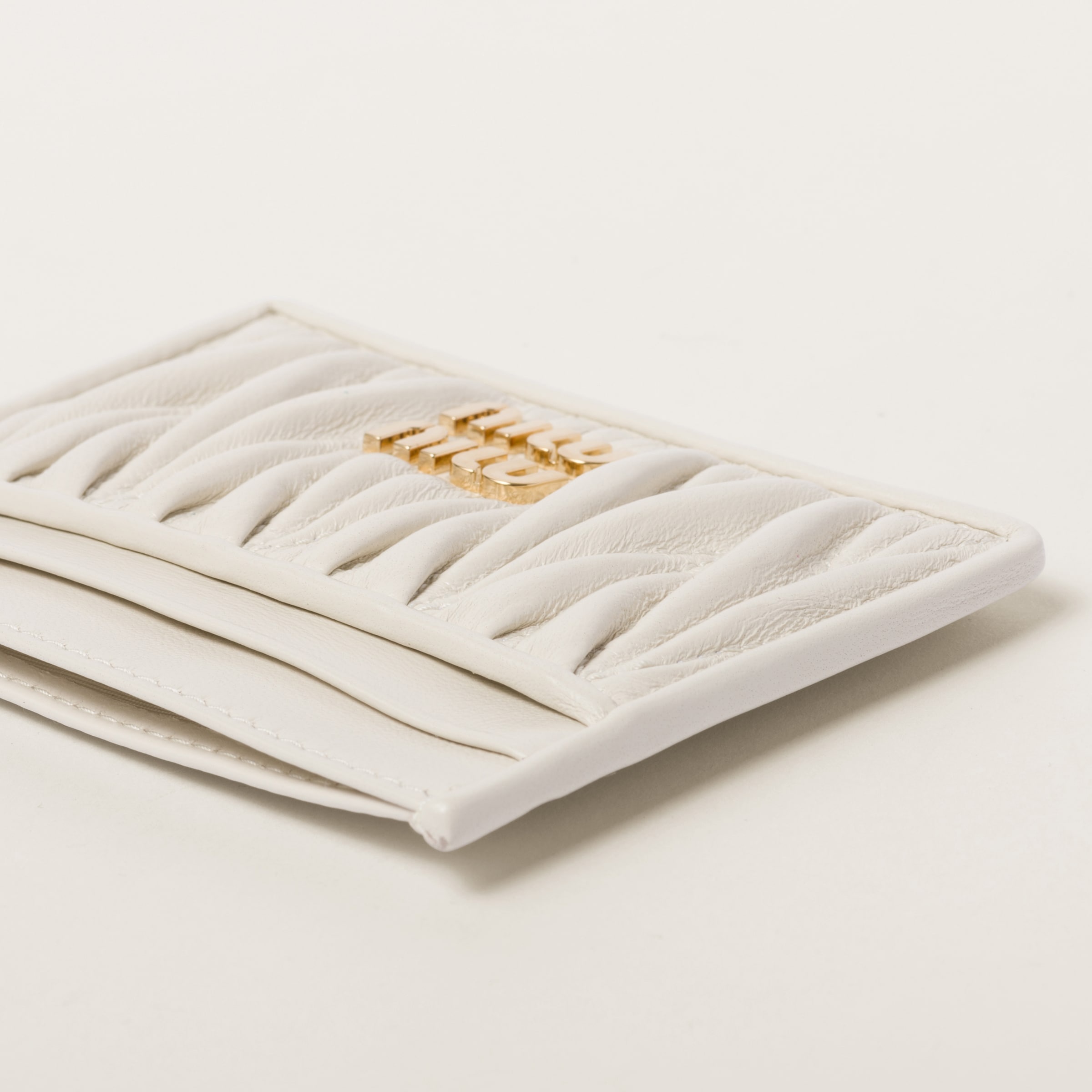 Matelassé nappa leather card holder - 3