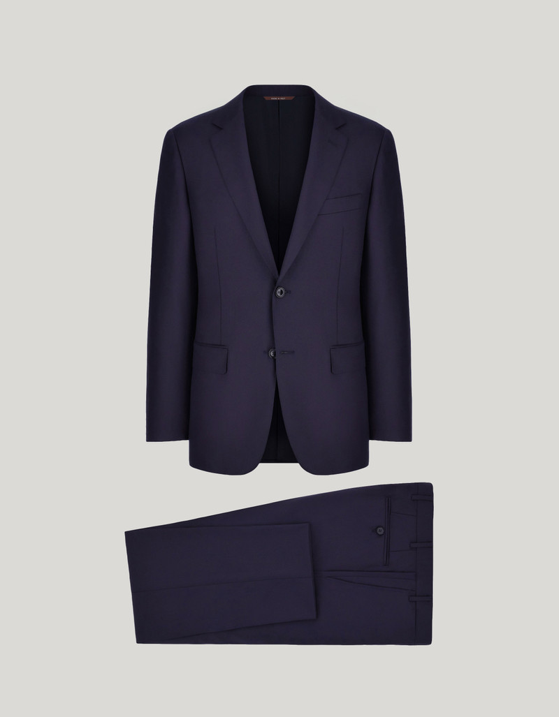 LIGHT BLUE DENIM-EFFECT WOOL REGULAR-FIT SUIT 67