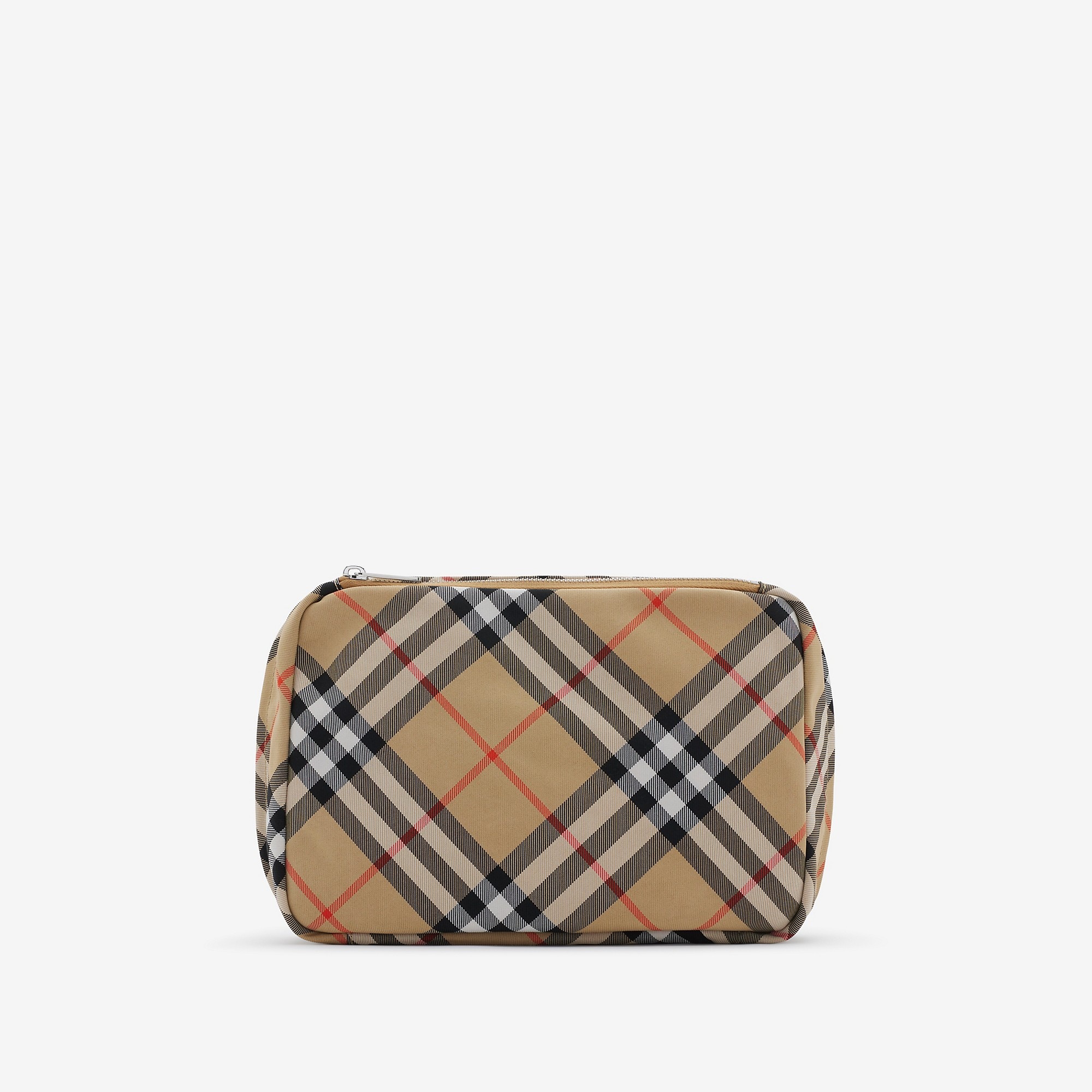 関税込！【BURBERRY】 Grid Travel Bag Burberry Check Travel Pouch​ | REVERSIBLE