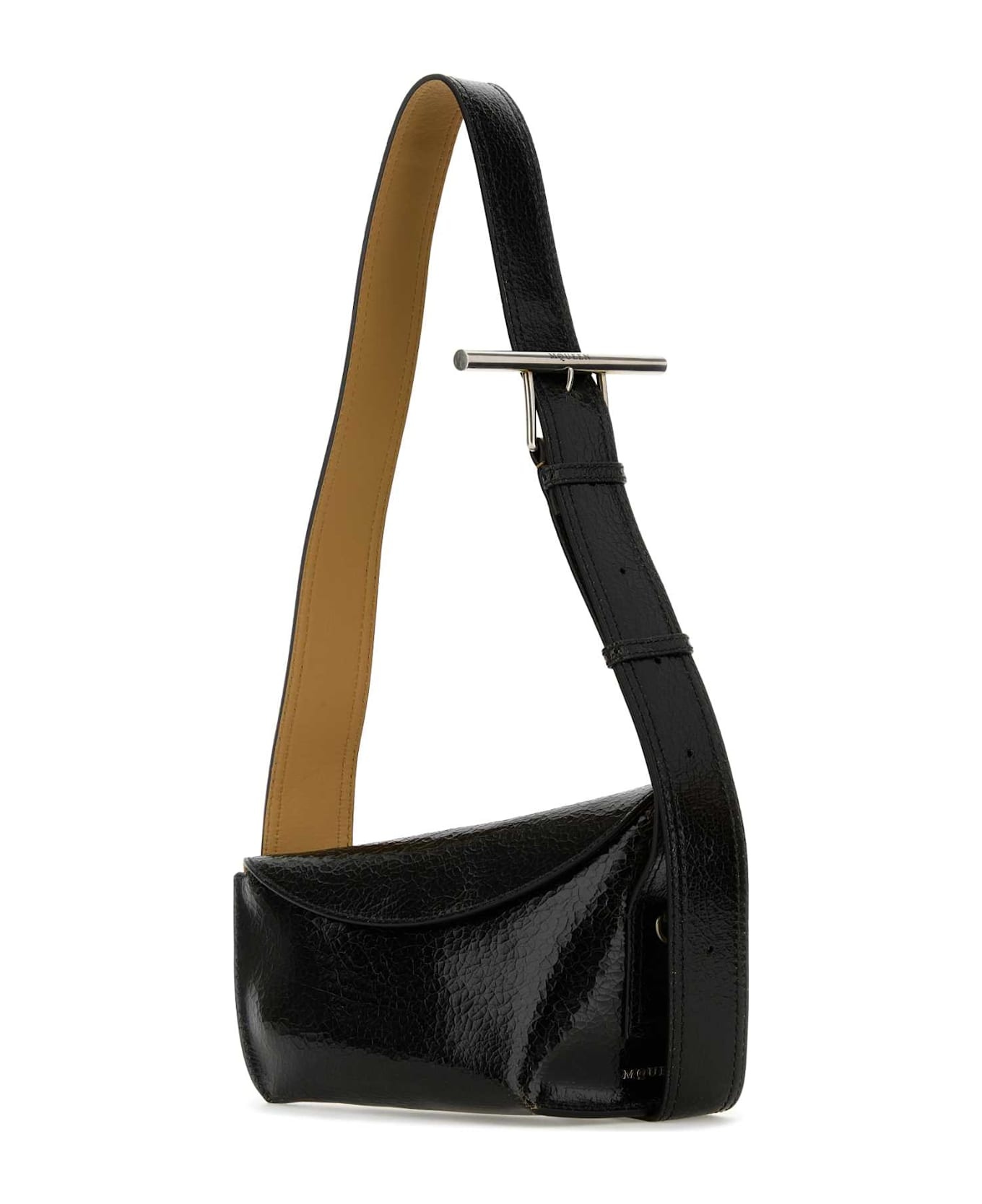 Black Leather Sling Crossbody Bag - 2