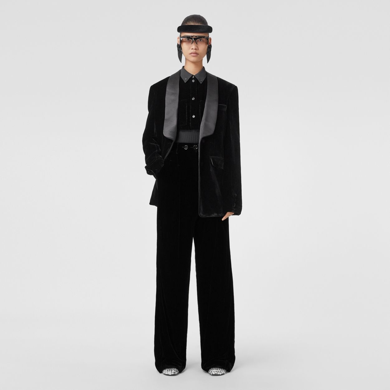 Velvet Wide-leg Trousers - 2