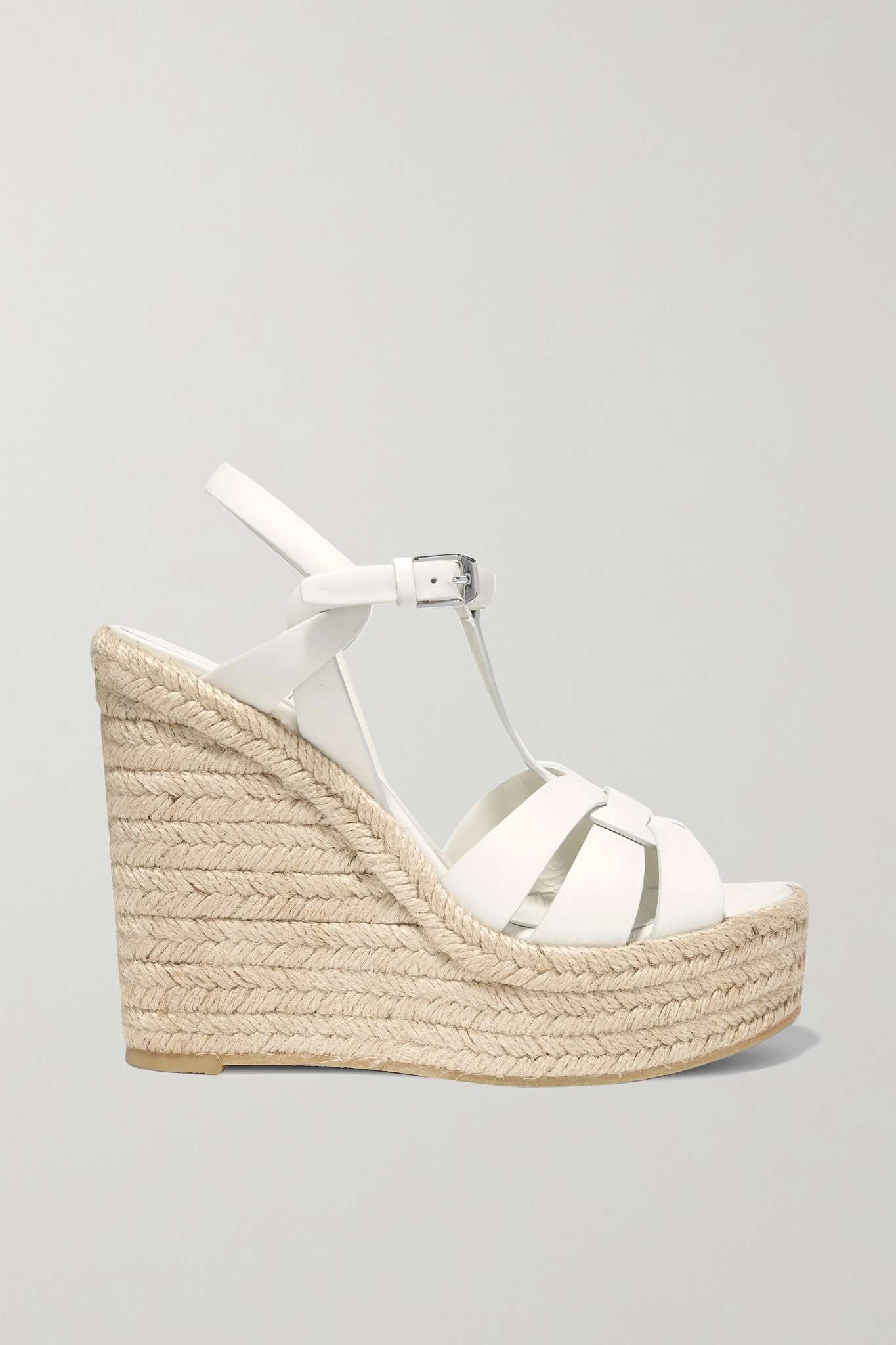 Tribute woven leather espadrille wedge sandals - 1