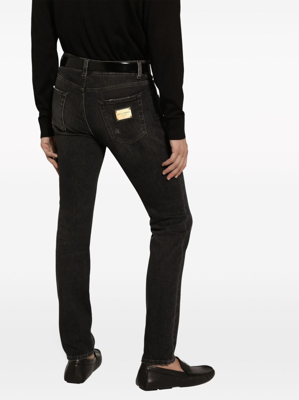 distressed slim-fit jeans - 4