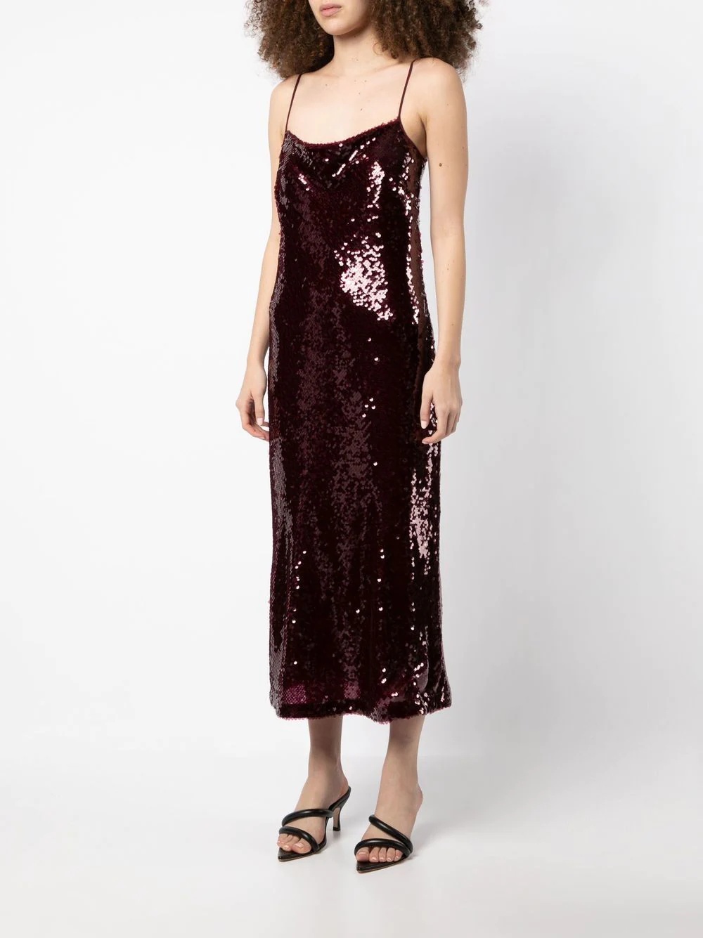 sequin slip midi dress - 4