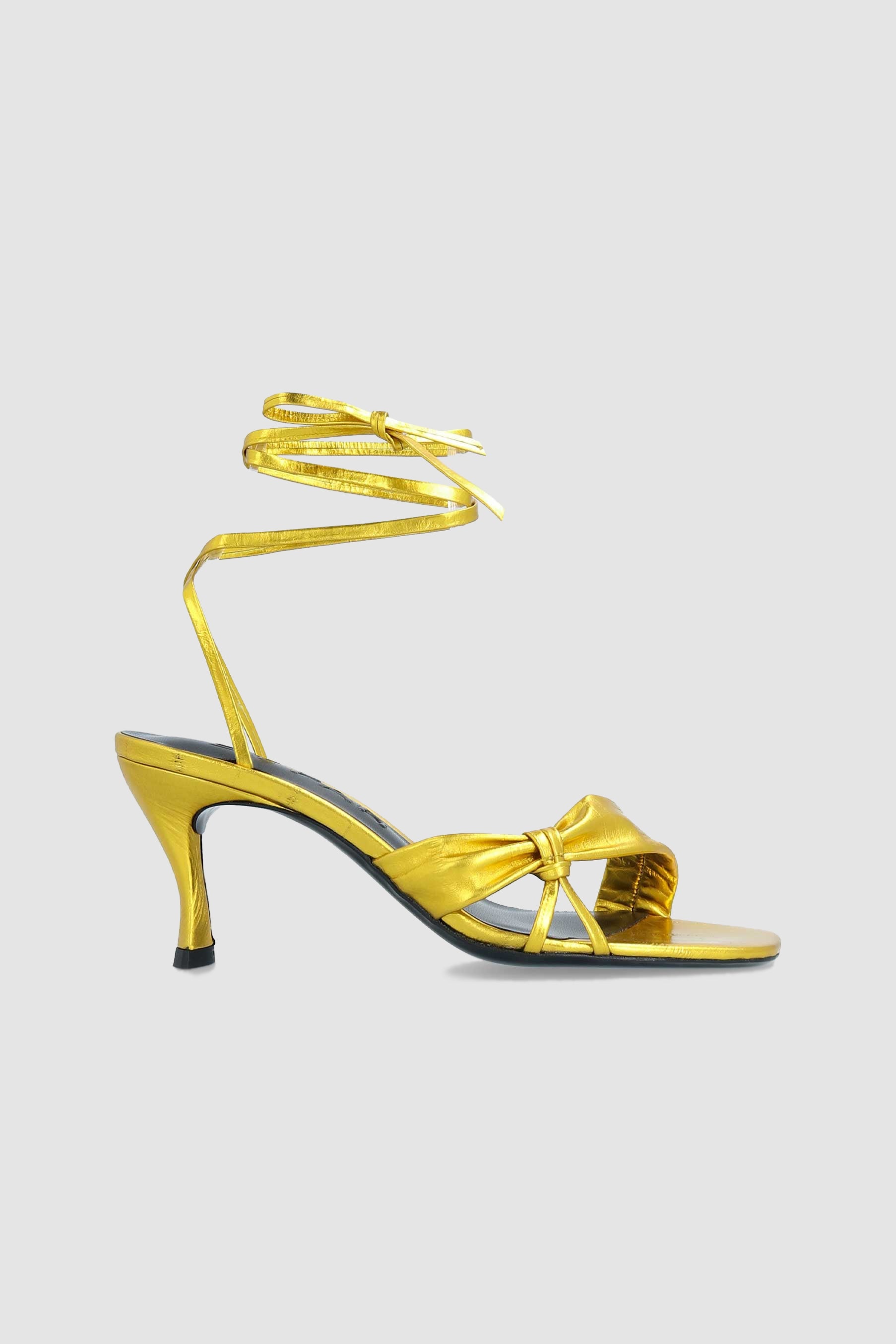 LAYLA GOLD EEL EMBOSSED METALLIC LEATHER SANDAL - 1