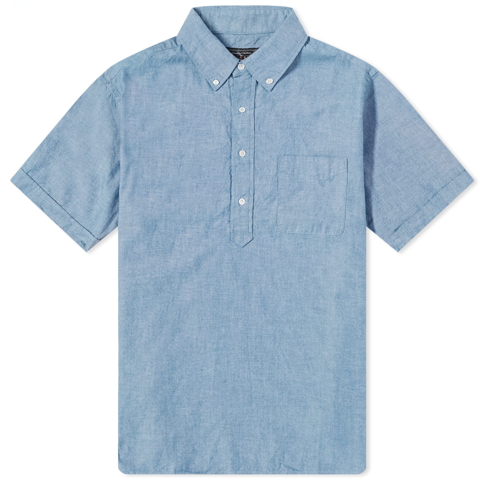 Beams Plus B.D. Pullover Short Sleeve Chambray Shirt - 1