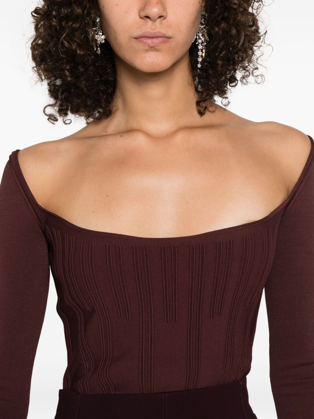 square-neck ribbed top - 5