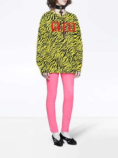 GUCCI Oversize sweatshirt with zebra print outlook