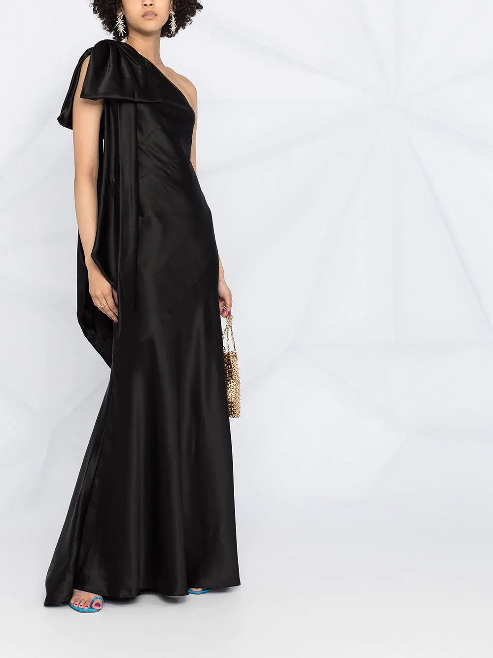 one-shoulder floor-length dress - 2