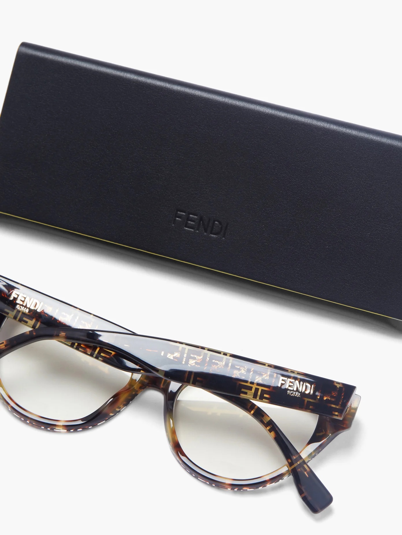 FF logo-print cat-eye acetate glasses - 5