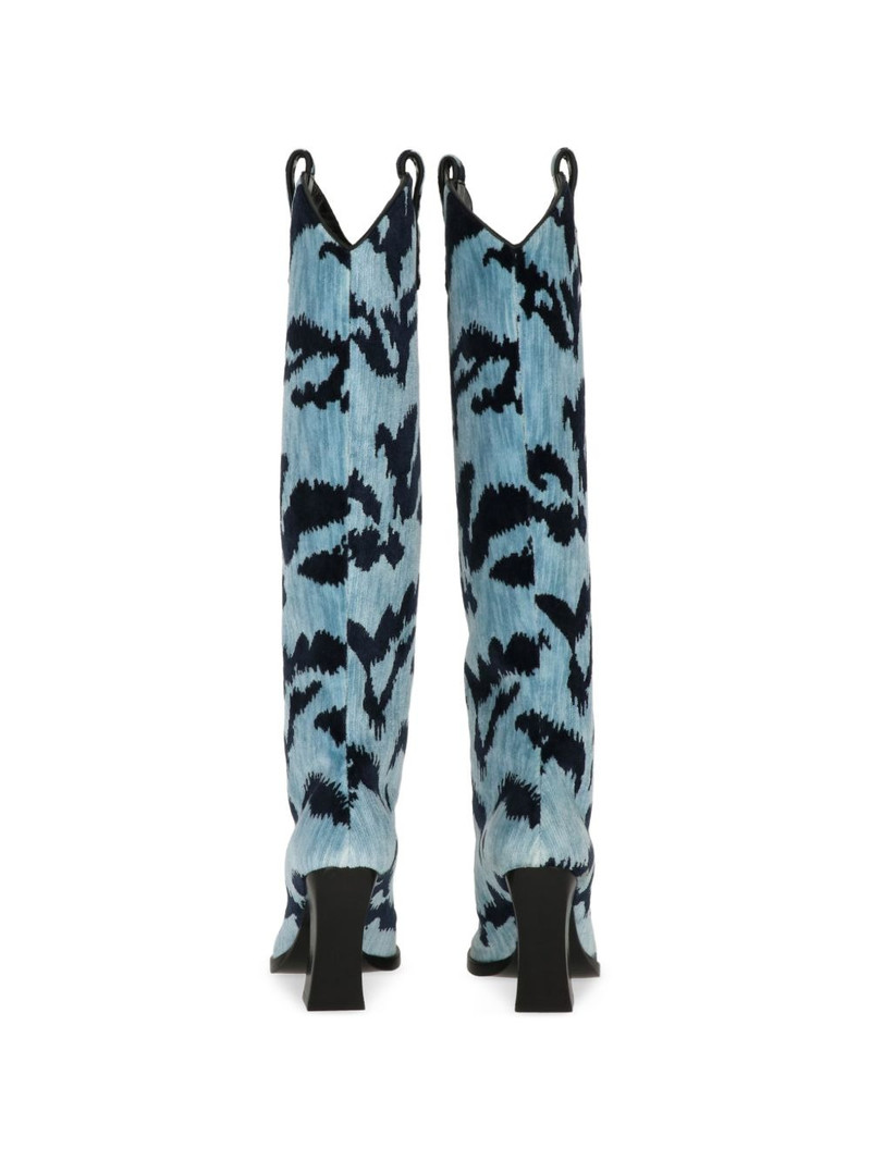abstract-print pointed-toe boots 3