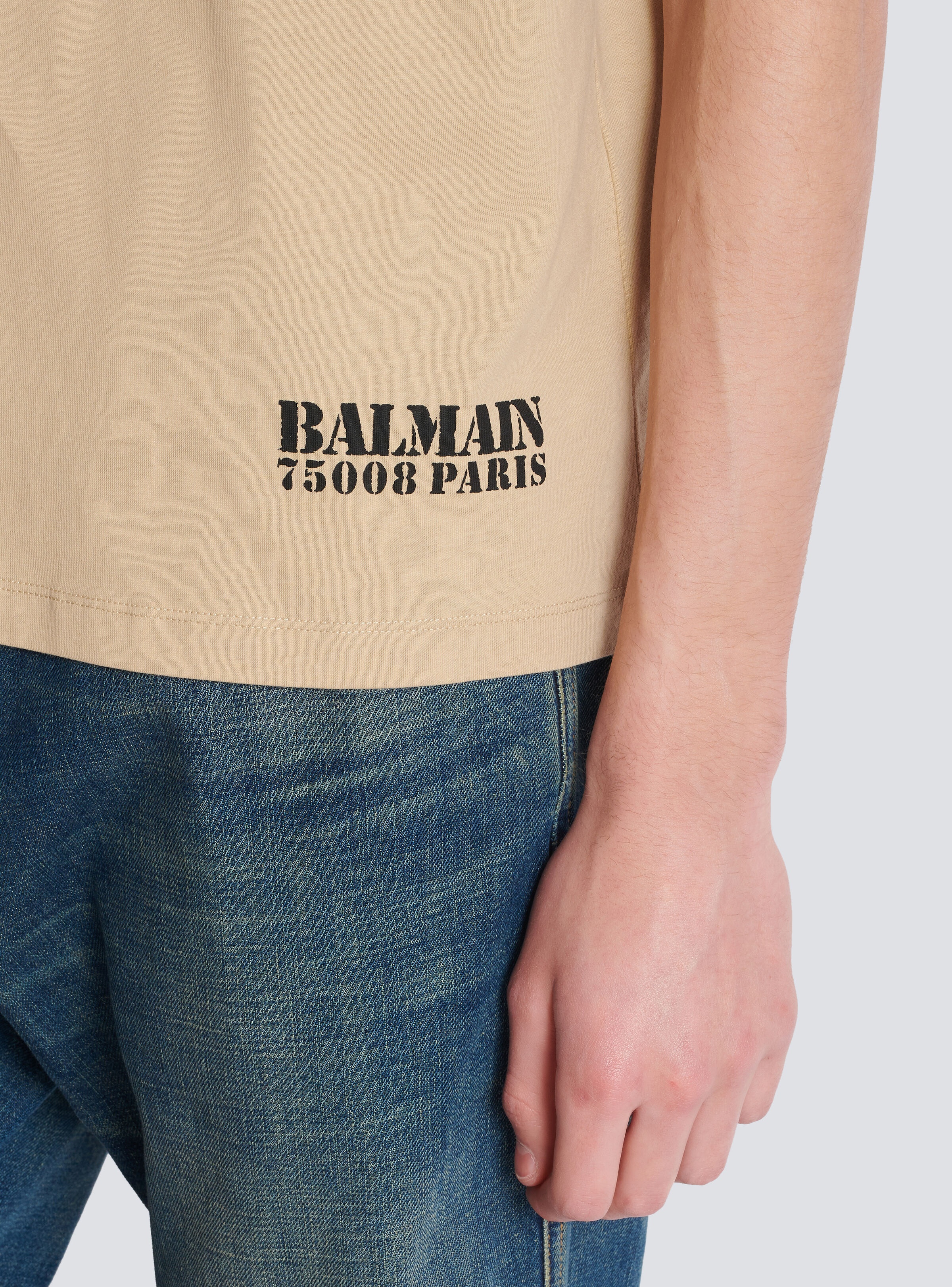 Small Balmain Stamp printed T-shirt - 8
