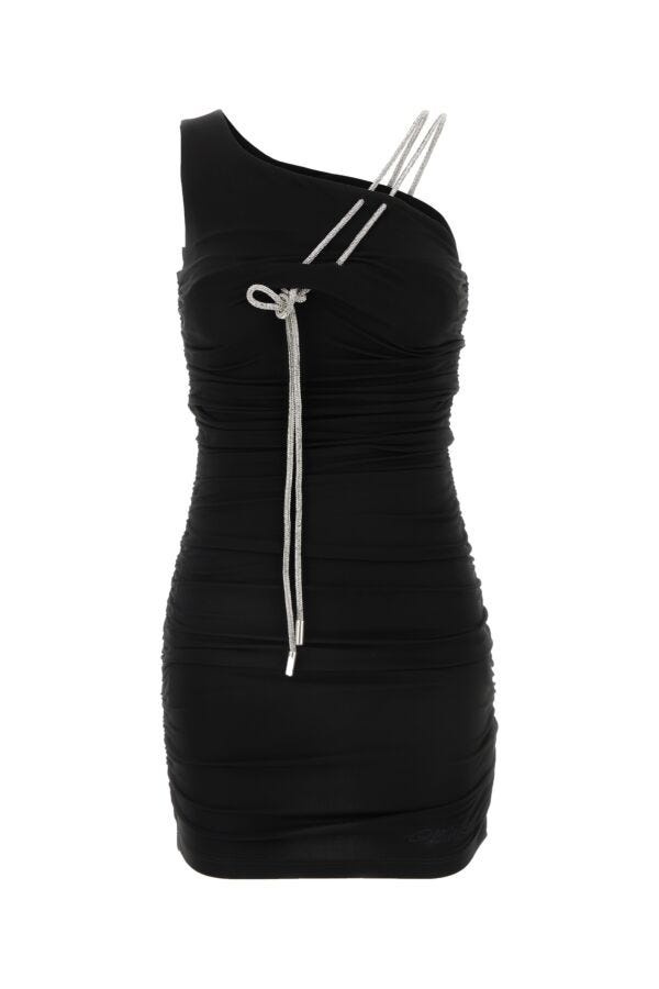 Black stretch viscose mini dress - 1