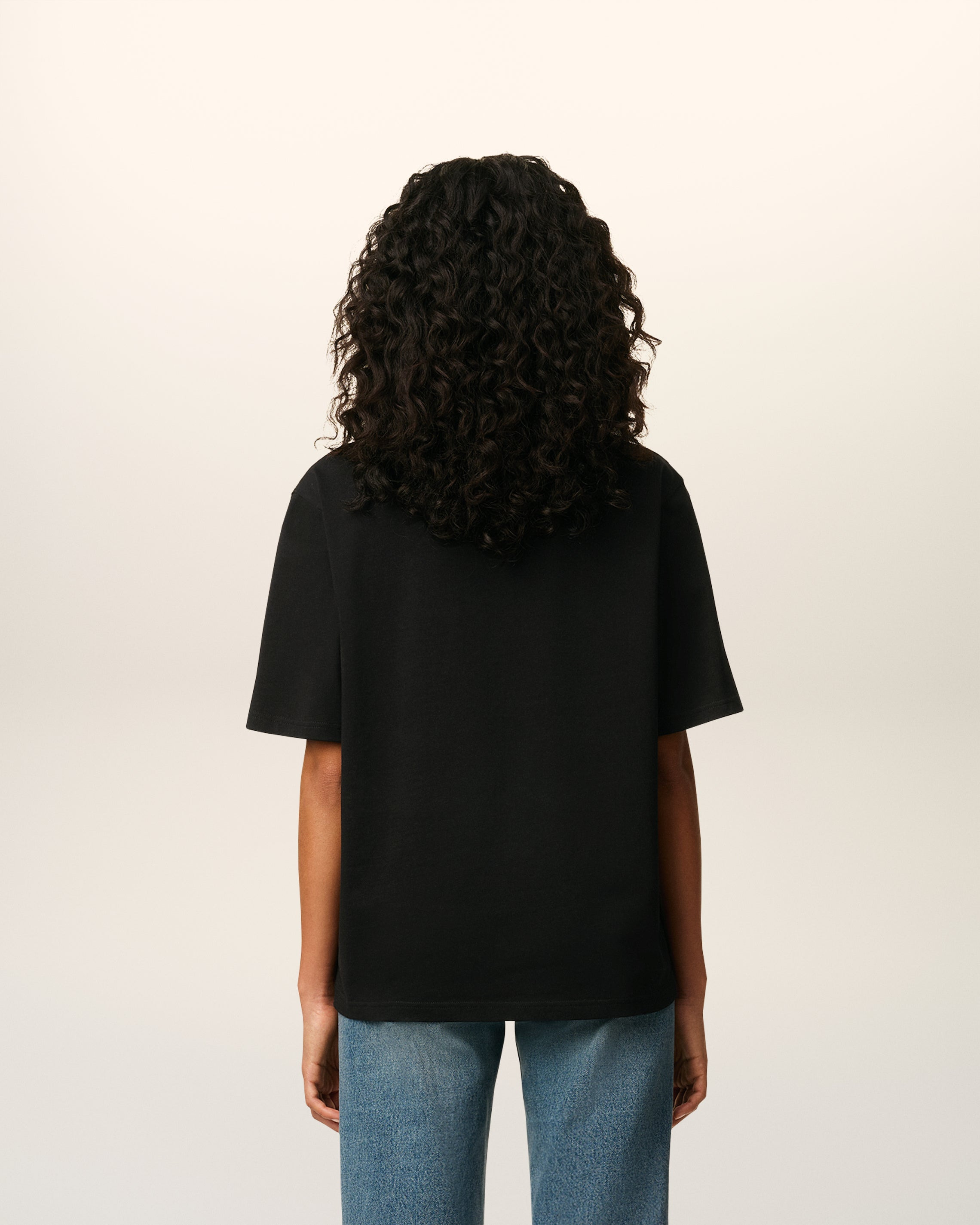 BLACK COTTON AMI DE COEUR T-SHIRT - 5