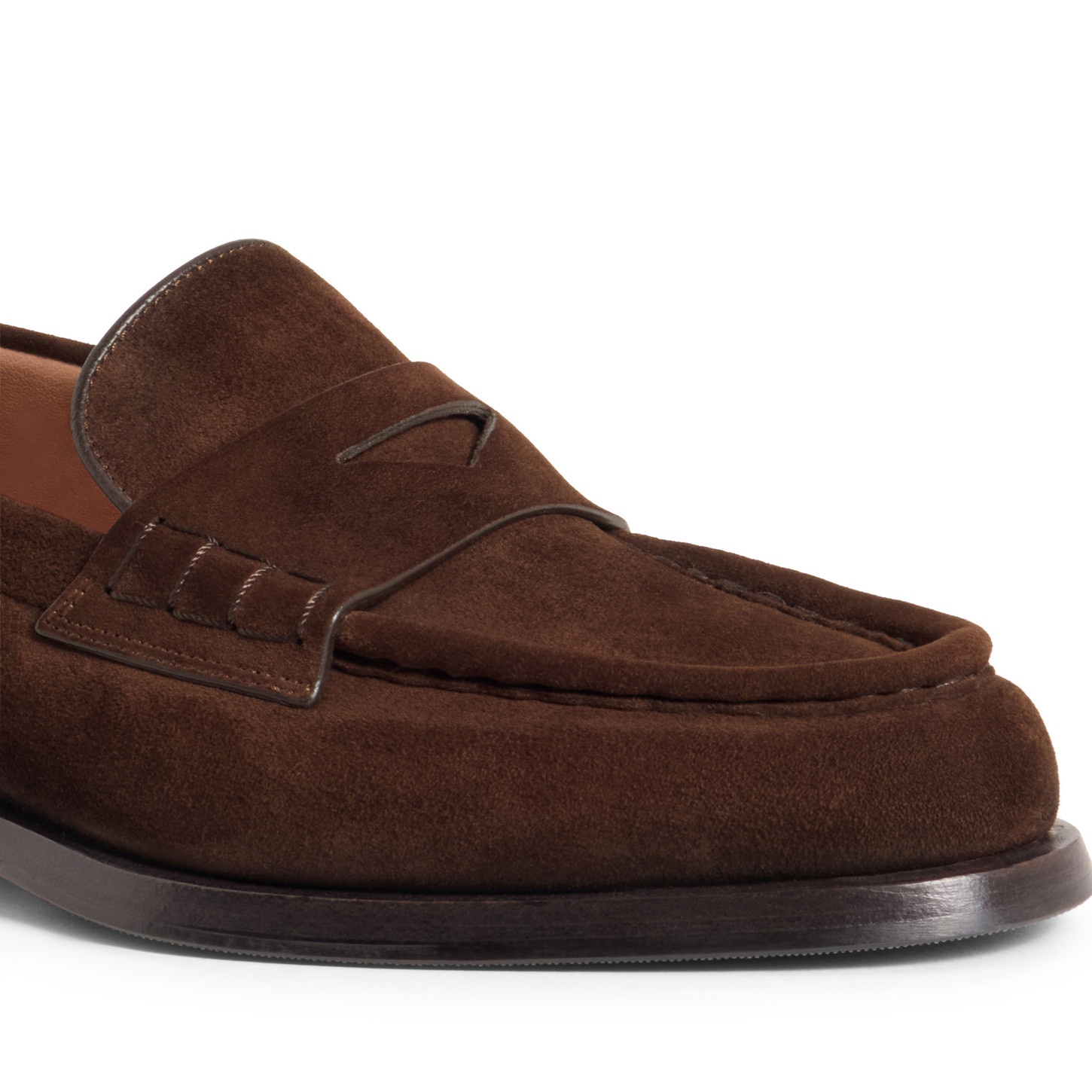 Women’s dark brown suede penny loafer - 6