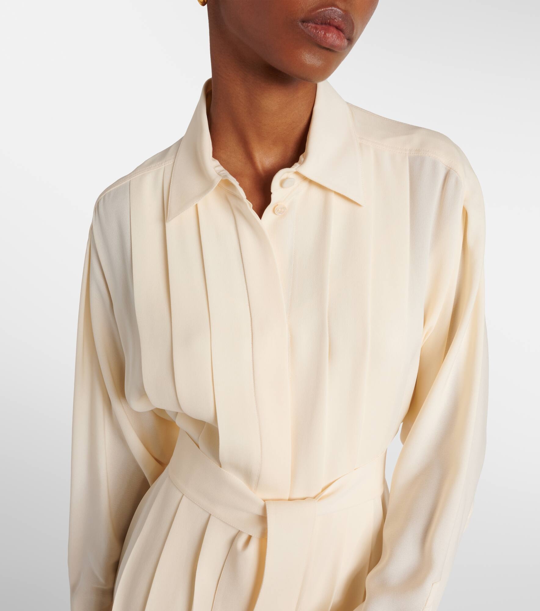 Lorely pleated georgette midi dress - 4