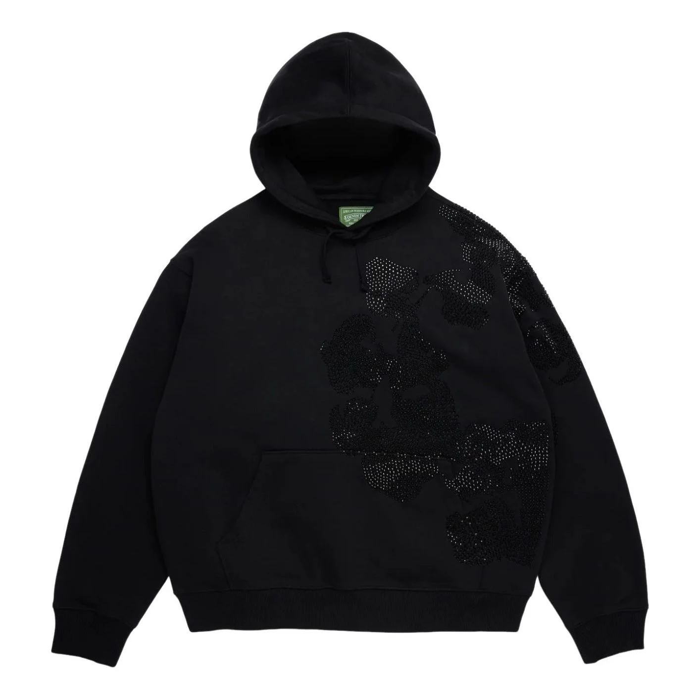 Denim Tears Biggie Rhinestone Cotton Wreath Hoodie 'Black' SS26THD14312434 - 1