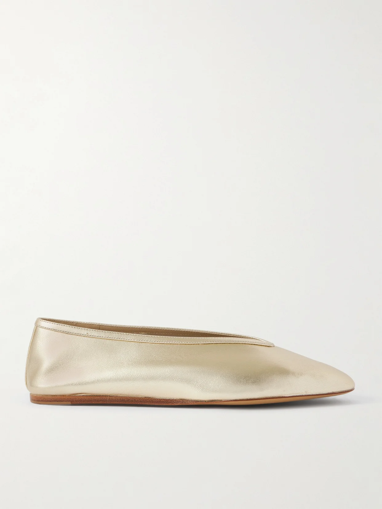 Luna Metallic Leather Ballet Flats - 1